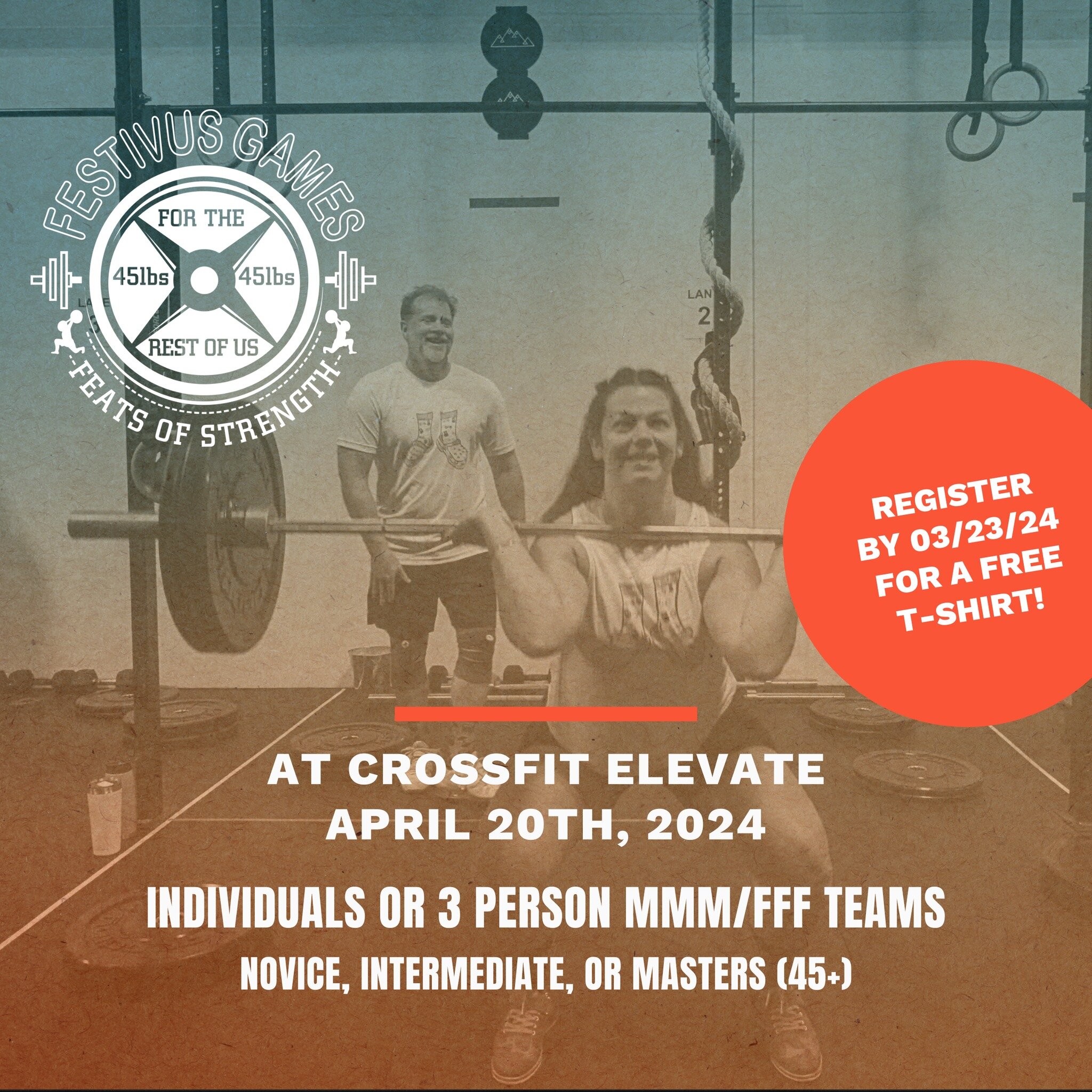 Get signed up by by March 23rd so you don't miss out on guaranteeing a shirt for the Festivus Games on April 20th, 2024. 

Register using the link in our bio.

Crossfit Elevate 🗻⁠
Elevate Yourself | Elevate Others⁠
⁠
⁠
⁠
Fitness | YYC | Calgary | Cr
