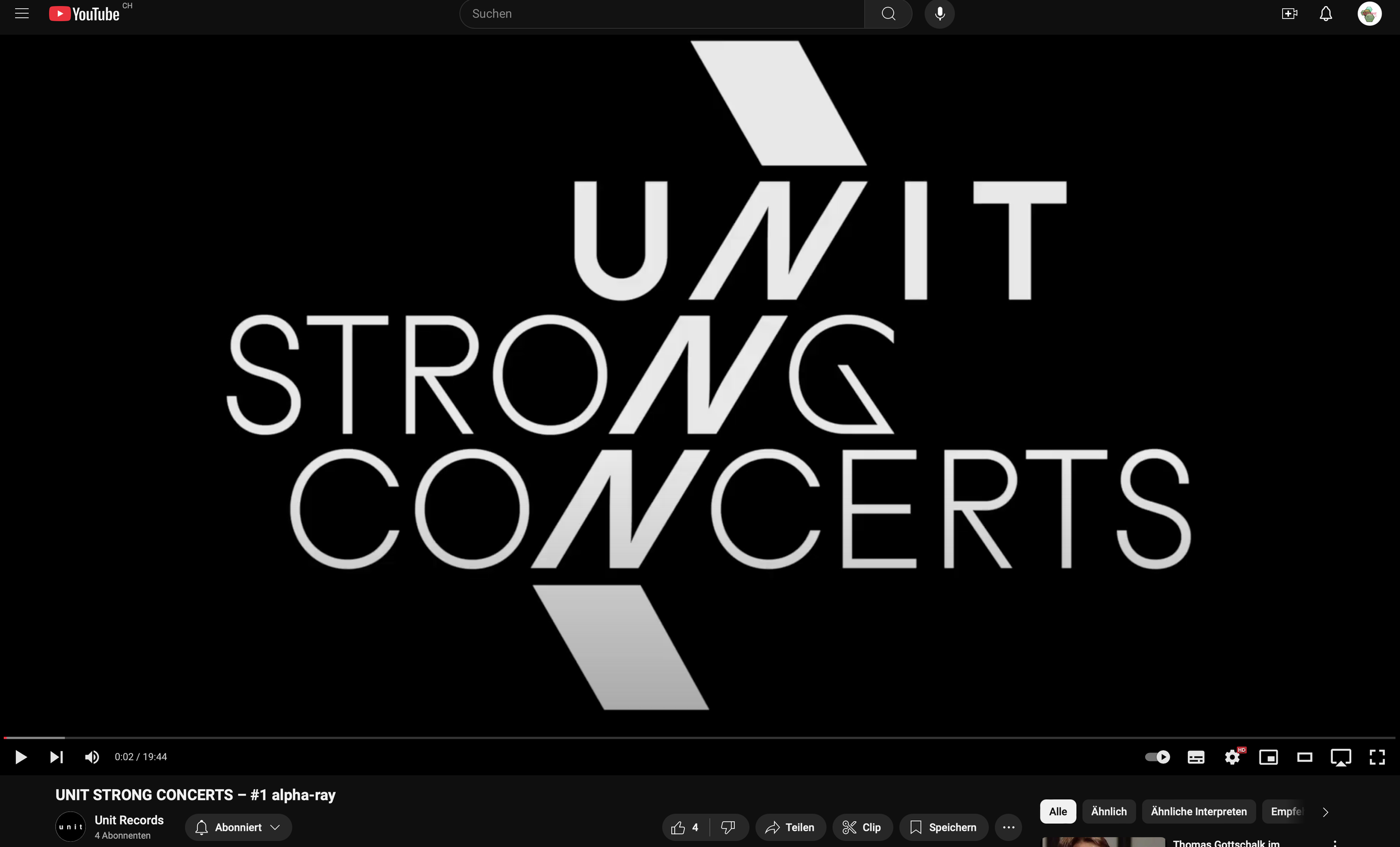 STRONG CONCERTS - Das Schweizer Musiklabel Unit Records startet mit der Band ALPHA RAY aus Bern in die neue Livekonzertreihe 
