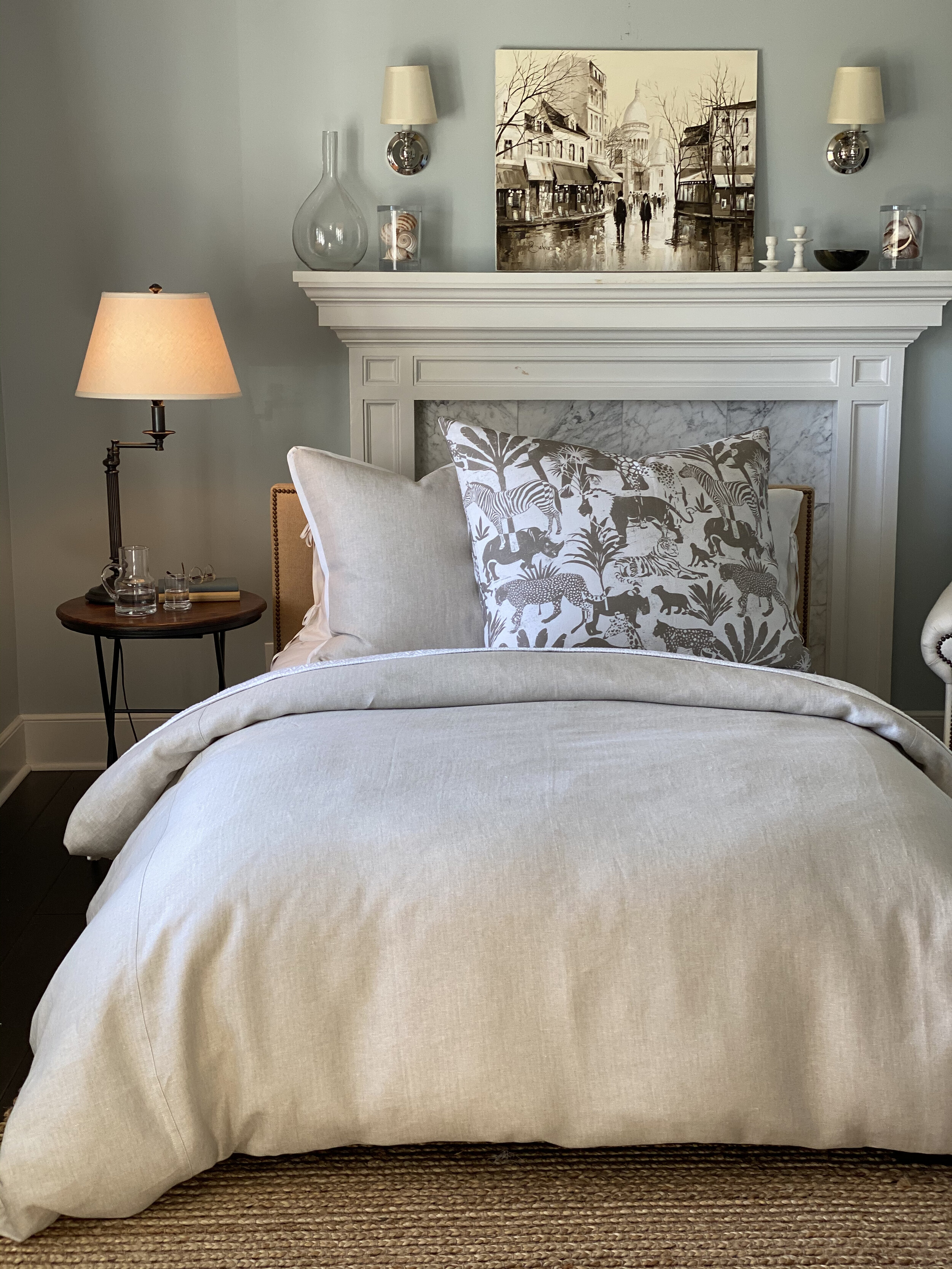 Serengeti Dutch Euro Pillow in Tan environment shot