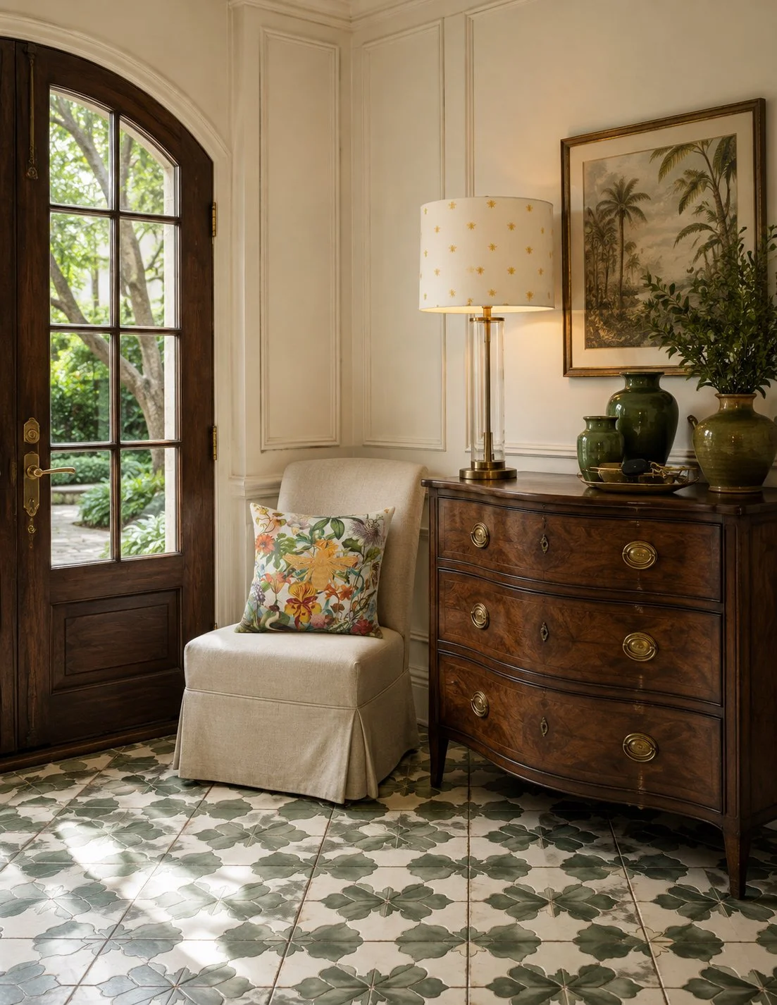 Bold Botanical Queen Bee Pillow Lifestyle Image 2.jpg