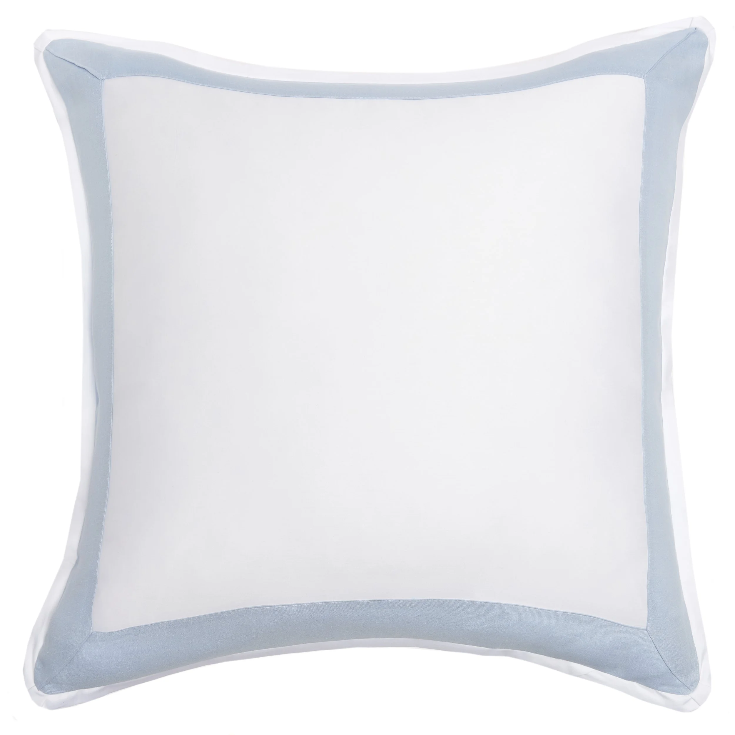 Light Blue  Banded Border Euro Sham Or Pillow