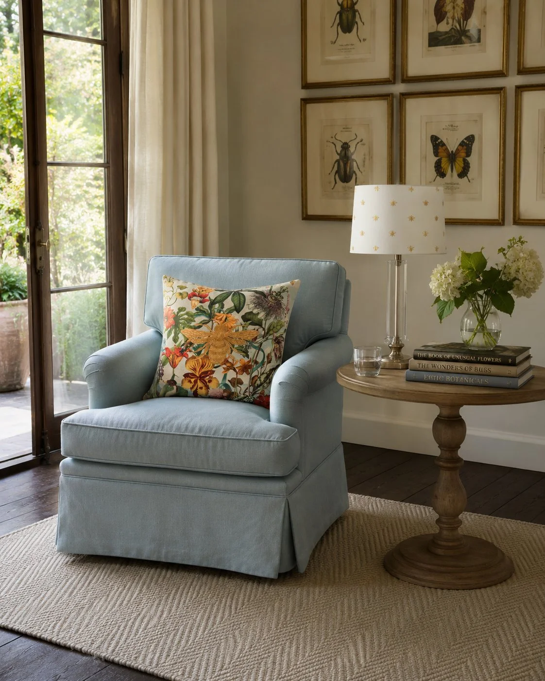 Bold Botanical Queen Bee Pillow Lifestyle Image.jpg
