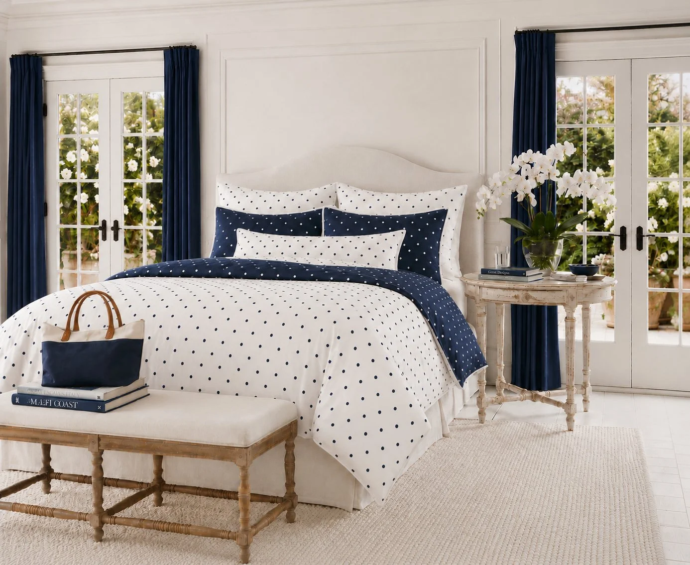 Navy Dots Reverse Bedding.jpg