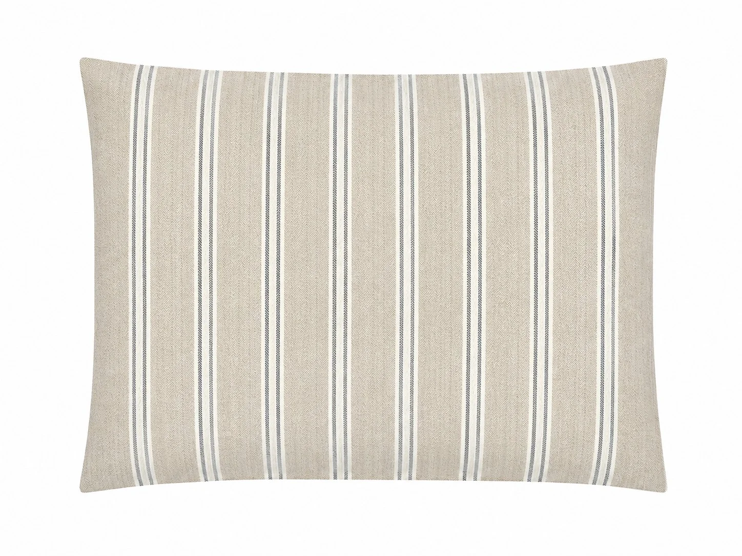 Tan and Navy Belgium Line Stripe Sham.jpg