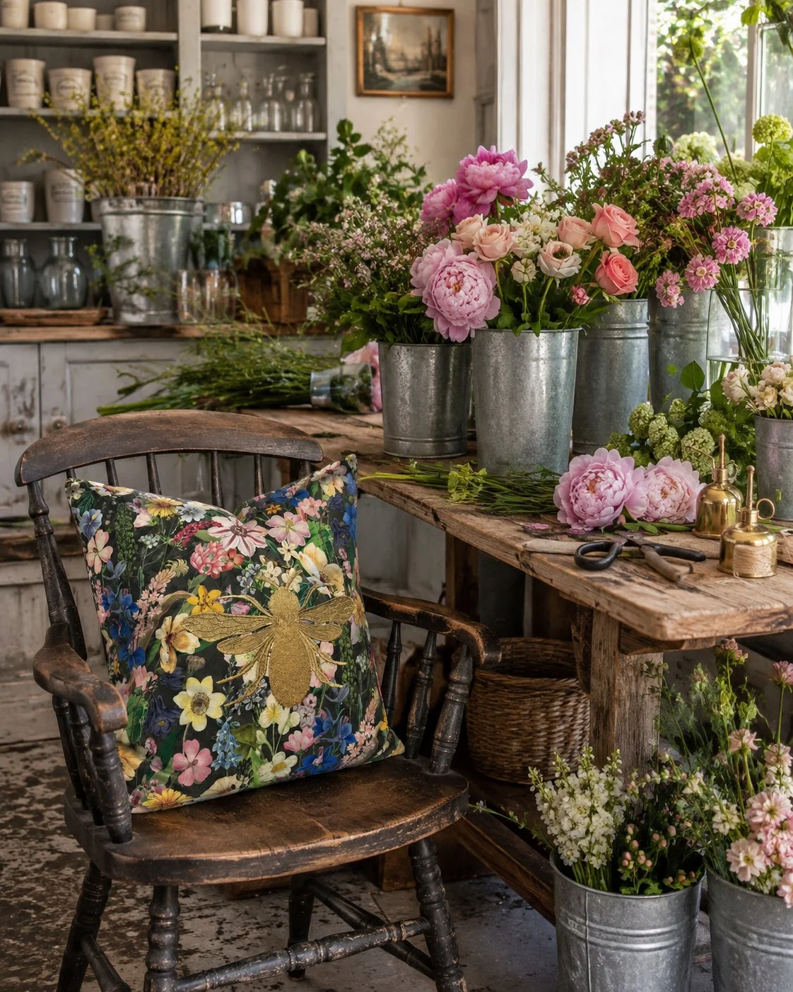 In Full Bloom Queen Bee Pillow Lifestyle Image 2.jpg