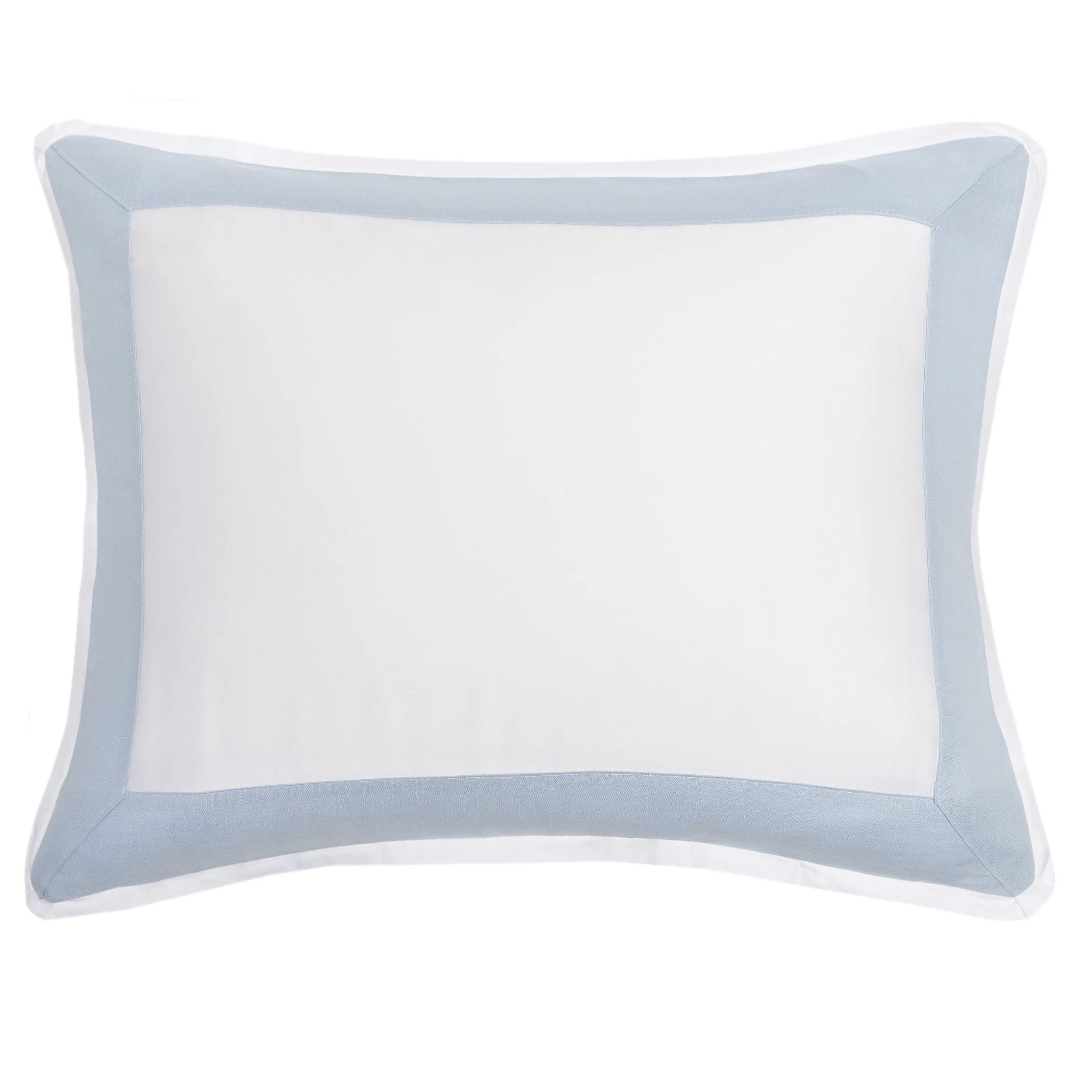Light Blue Banded Border Sham