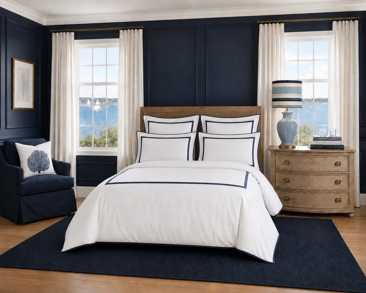 Navy Frame and White Sateen Bedding Collection.jpg