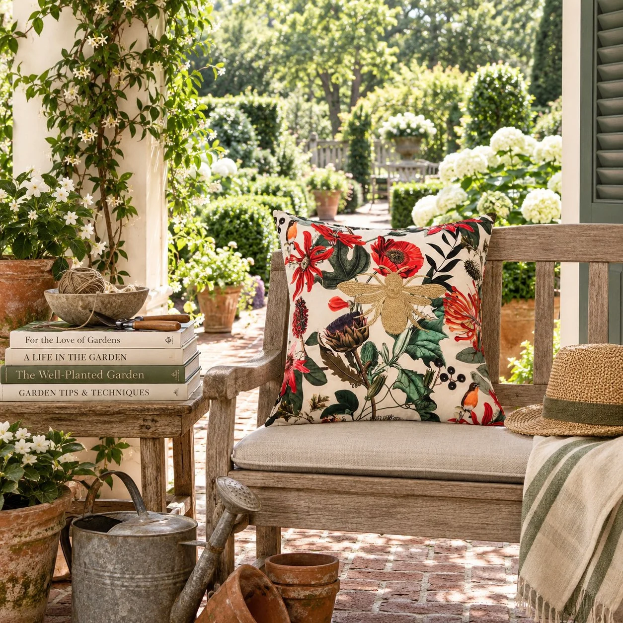 Charleston Gardens Gold Bee Pillow Lifestyle Image 2 .jpg