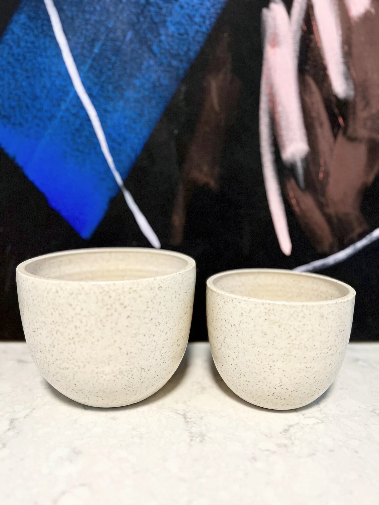 Little Fire Ceramic Planter White Speckle — The Tender Gardener