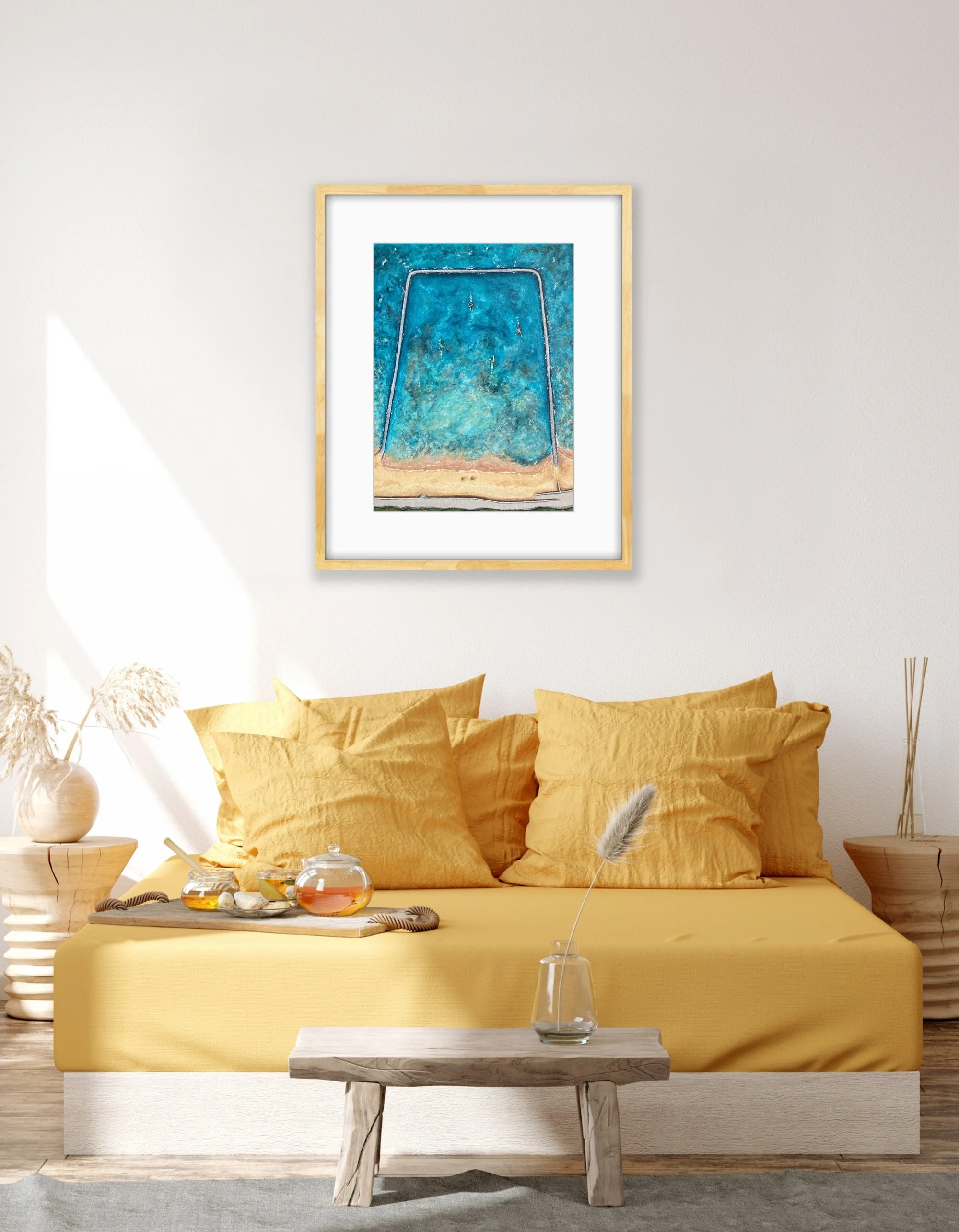 Walpole Bay Swims by Joy Clifton, Limited Edition Print, Aerial Seascape, Margate Beach, Ocean Art