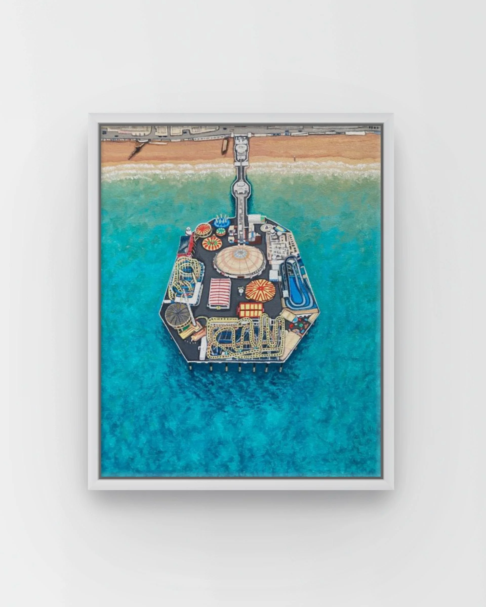 Brighton Palace Pier painting fro an aerial perspective