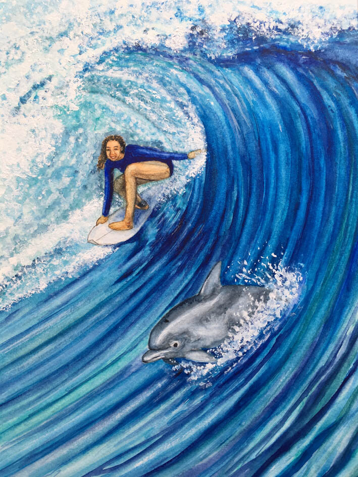 Sharing the Surf Bottlenose Dolphin.jpg
