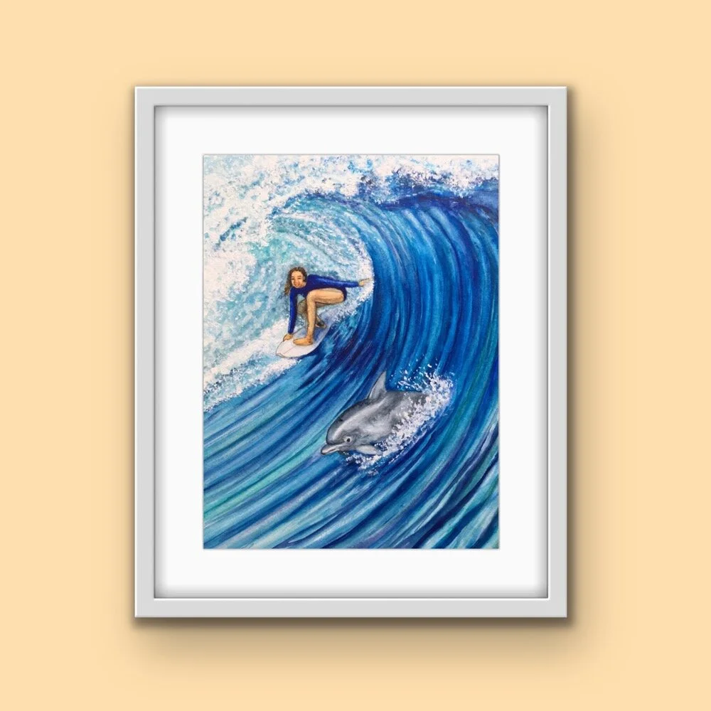 Sharing the Surf Bottlenose Dolphin wall art 6.JPG