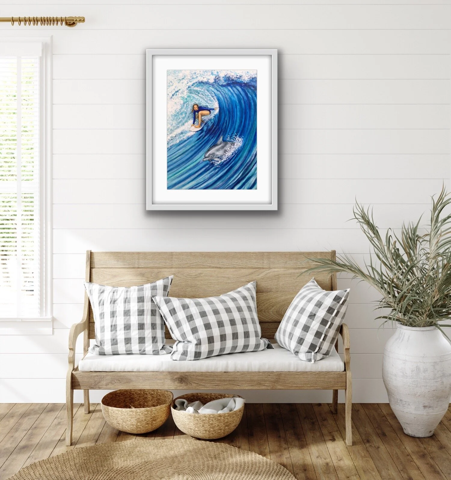 Sharing the Surf Bottlenose Dolphin wall art 4.JPG