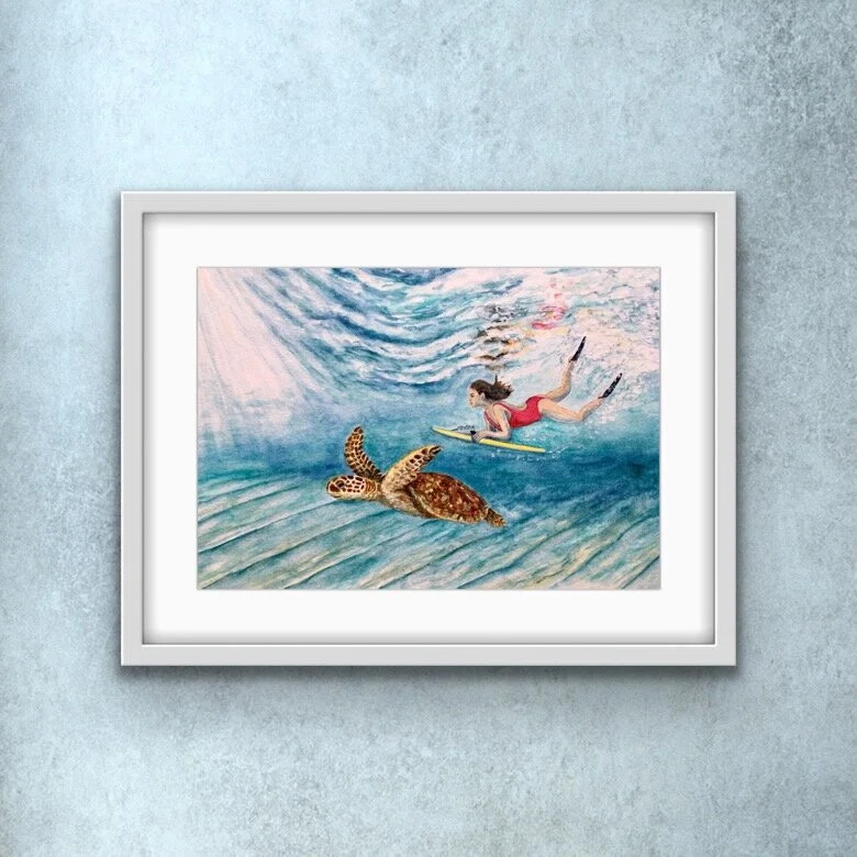 Sharing the Surf Green Turtle wall art 6.JPG