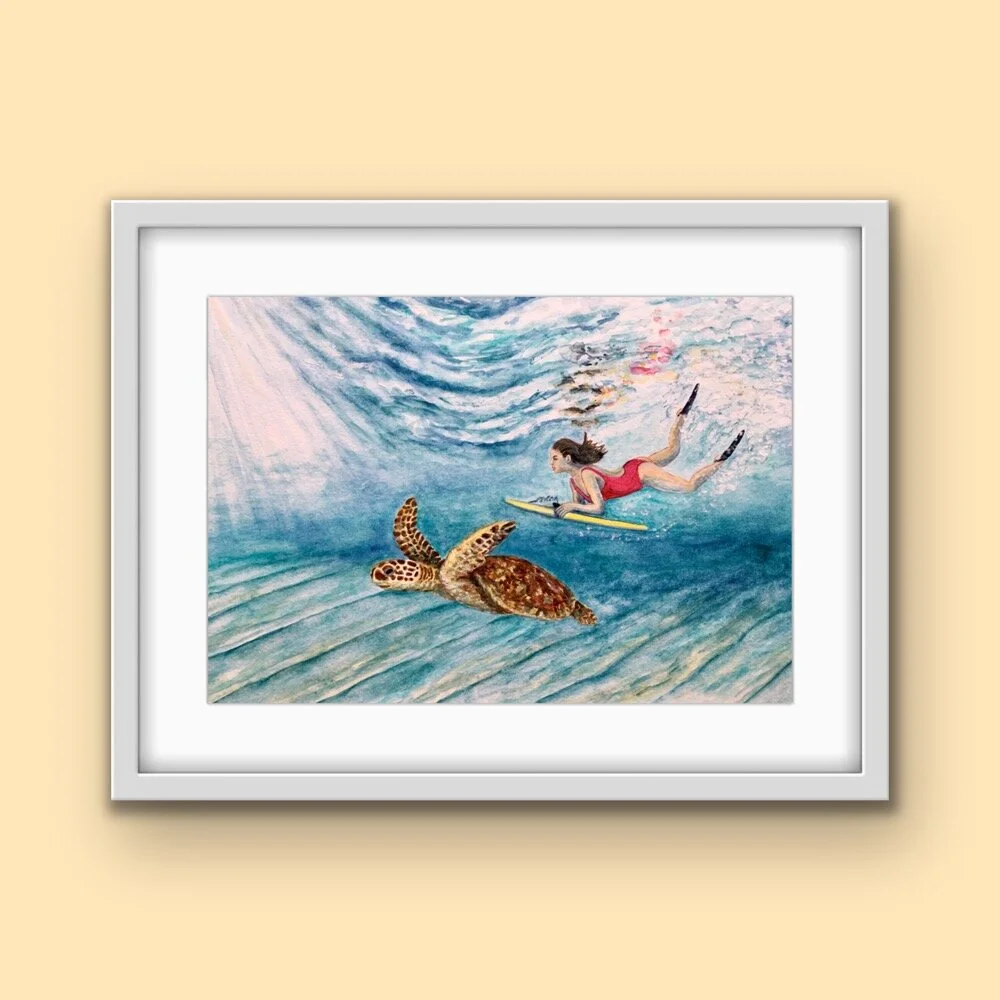 Sharing the Surf Green Turtle wall art 5.JPG
