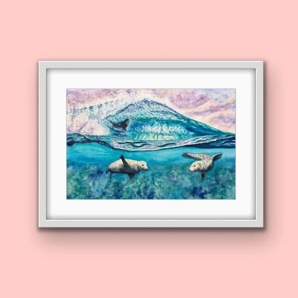 Sharing the Surf Grey Seals  wall art 5.JPG