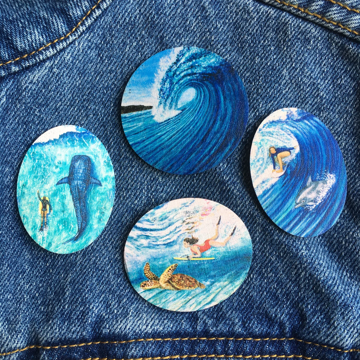 New Surf Inspired Pin Badges