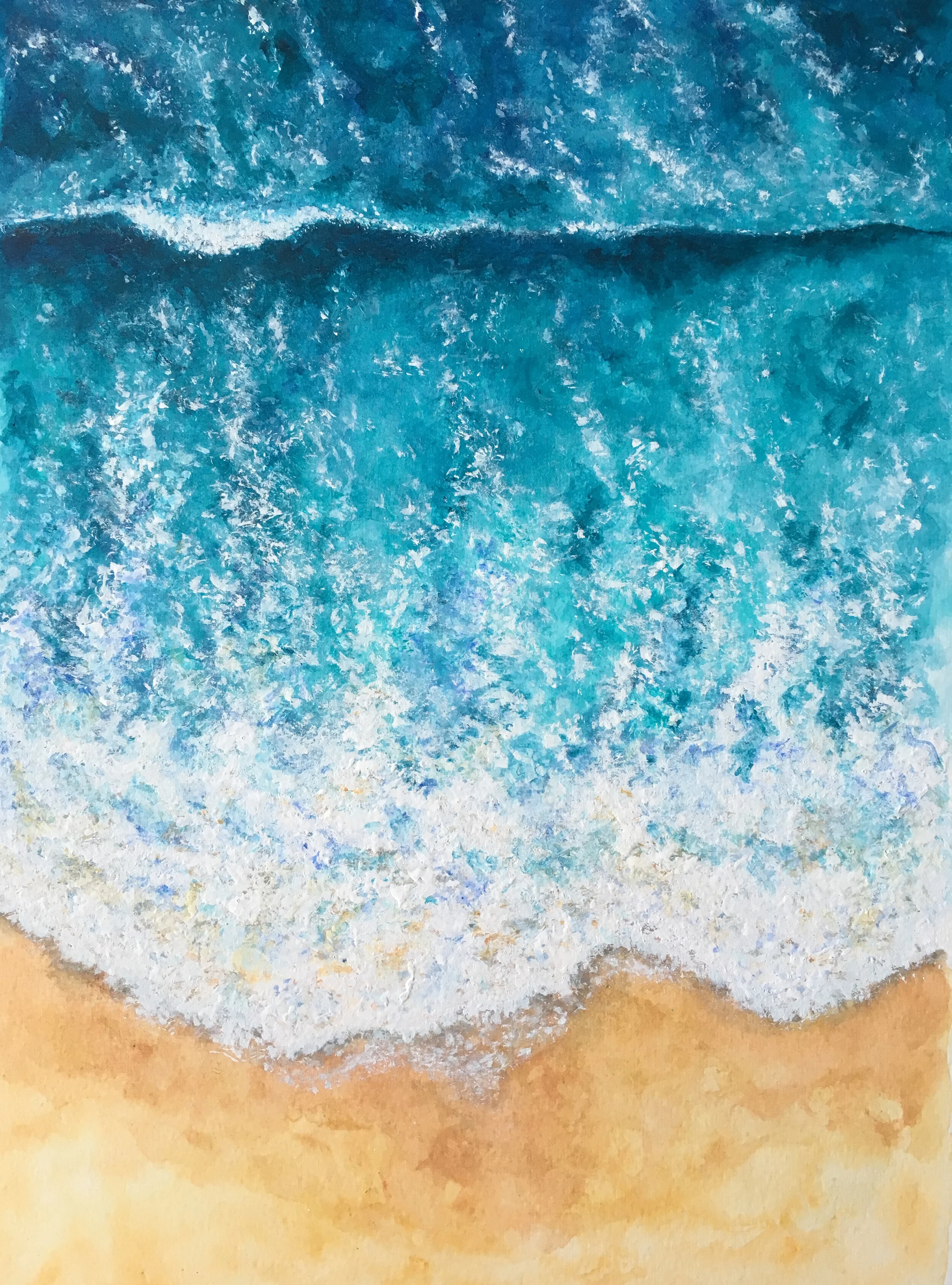 Coastal Daydream, Limited Edition Giclee Print, Seascape, surf art, aerial sea view, beachscape