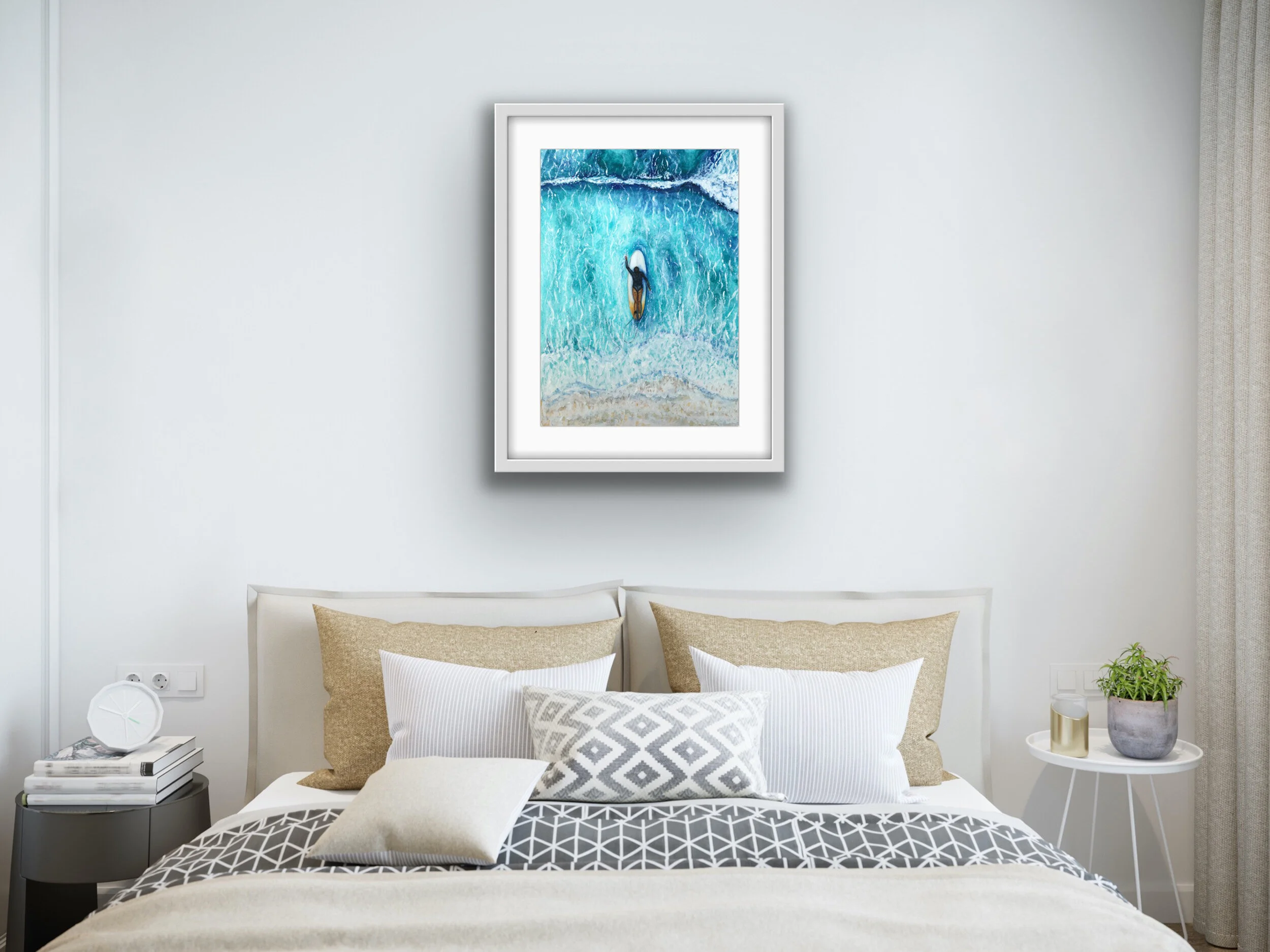 Power Limited Edition Giclee Print, Surf Art, Seascape, Surf Girl