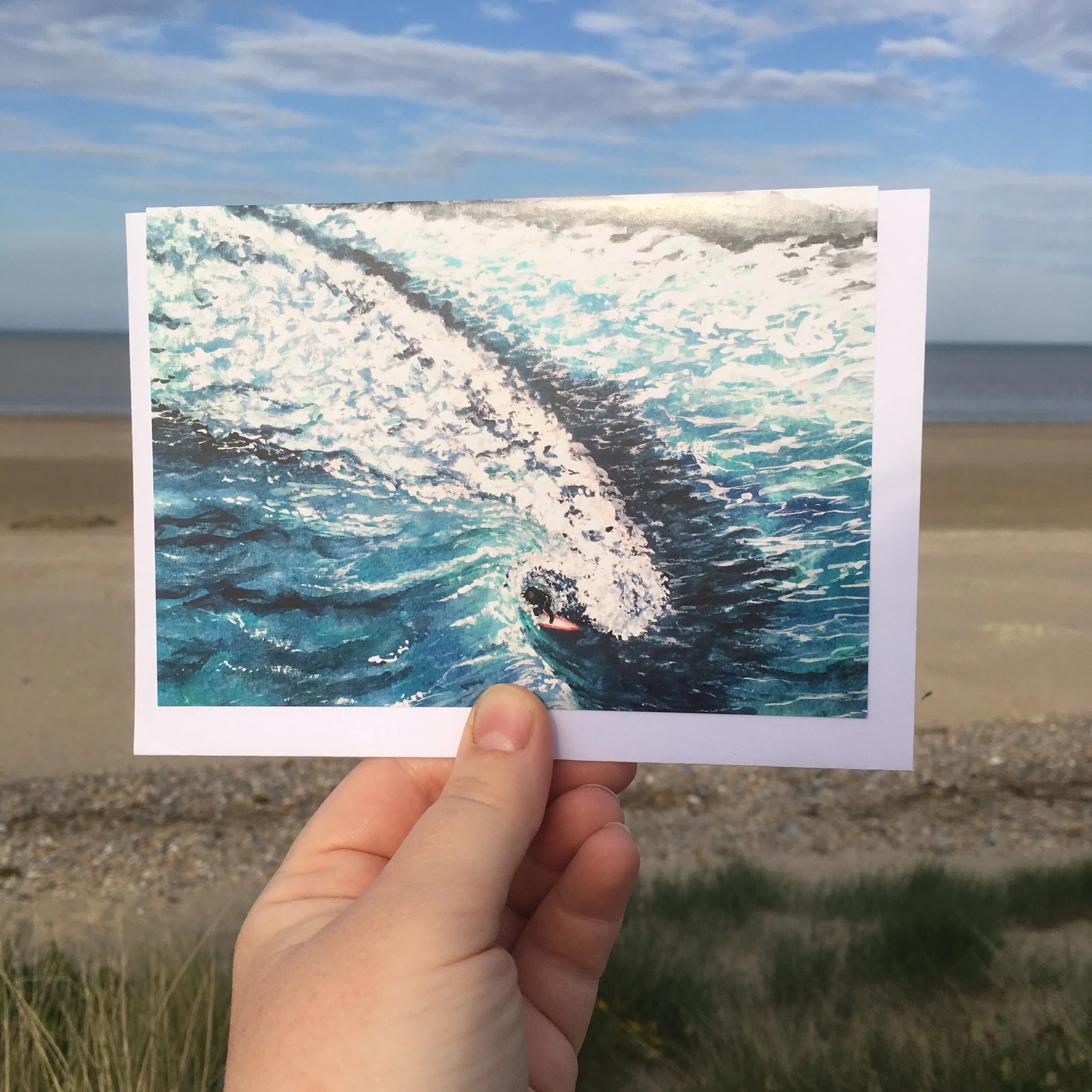 The Endless Winter, Pack of 4 - Art Greetings Cards, Surf Cards, Beach Cards, Surf Gift, Christmas Card