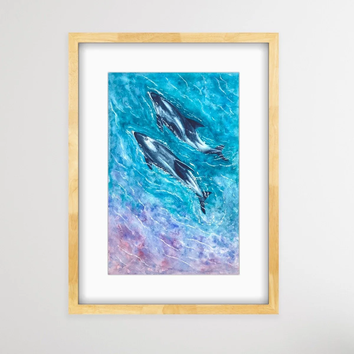 Our Shores, White Beaked Dolphin by Joy Clifton, Dolphin Art, Seascape, Ocean Art, Wildlife Painting
