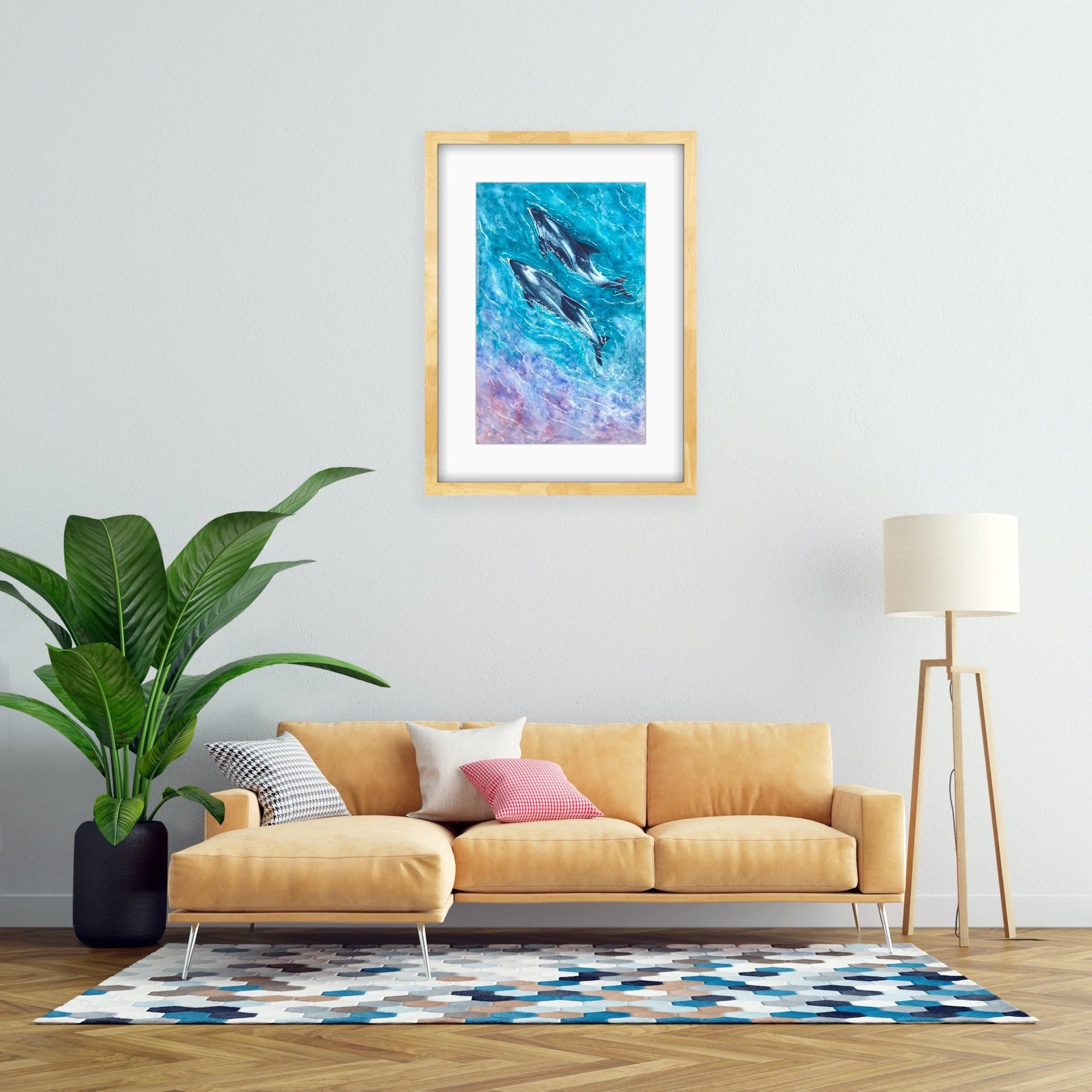 Our Shores, White Beaked Dolphin by Joy Clifton, Dolphin Art, Seascape, Ocean Art, Wildlife Painting