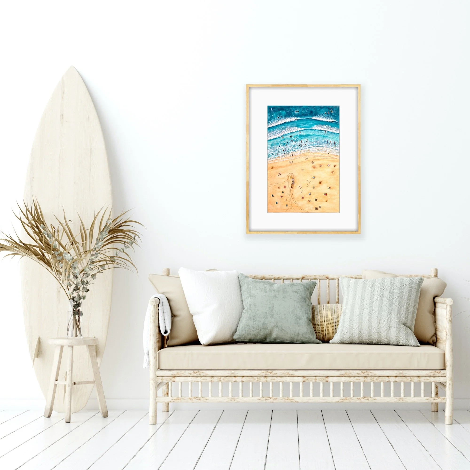 Between The Flags, Limited Edition Giclee Print, Surf Print, Surf Gift, Aerial Seascape, Ocean Art