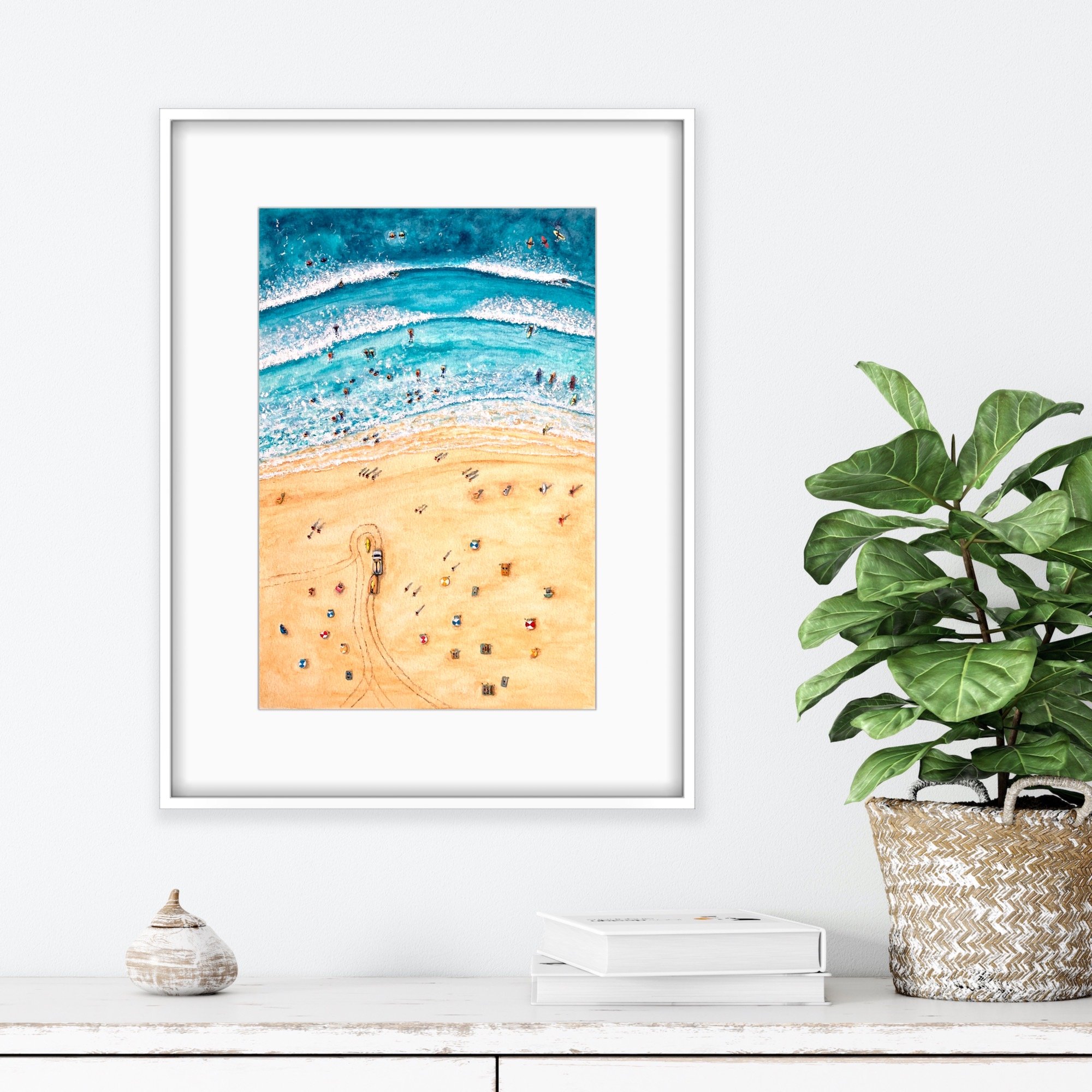 Between The Flags, Limited Edition Giclee Print, Surf Print, Surf Gift, Aerial Seascape, Ocean Art