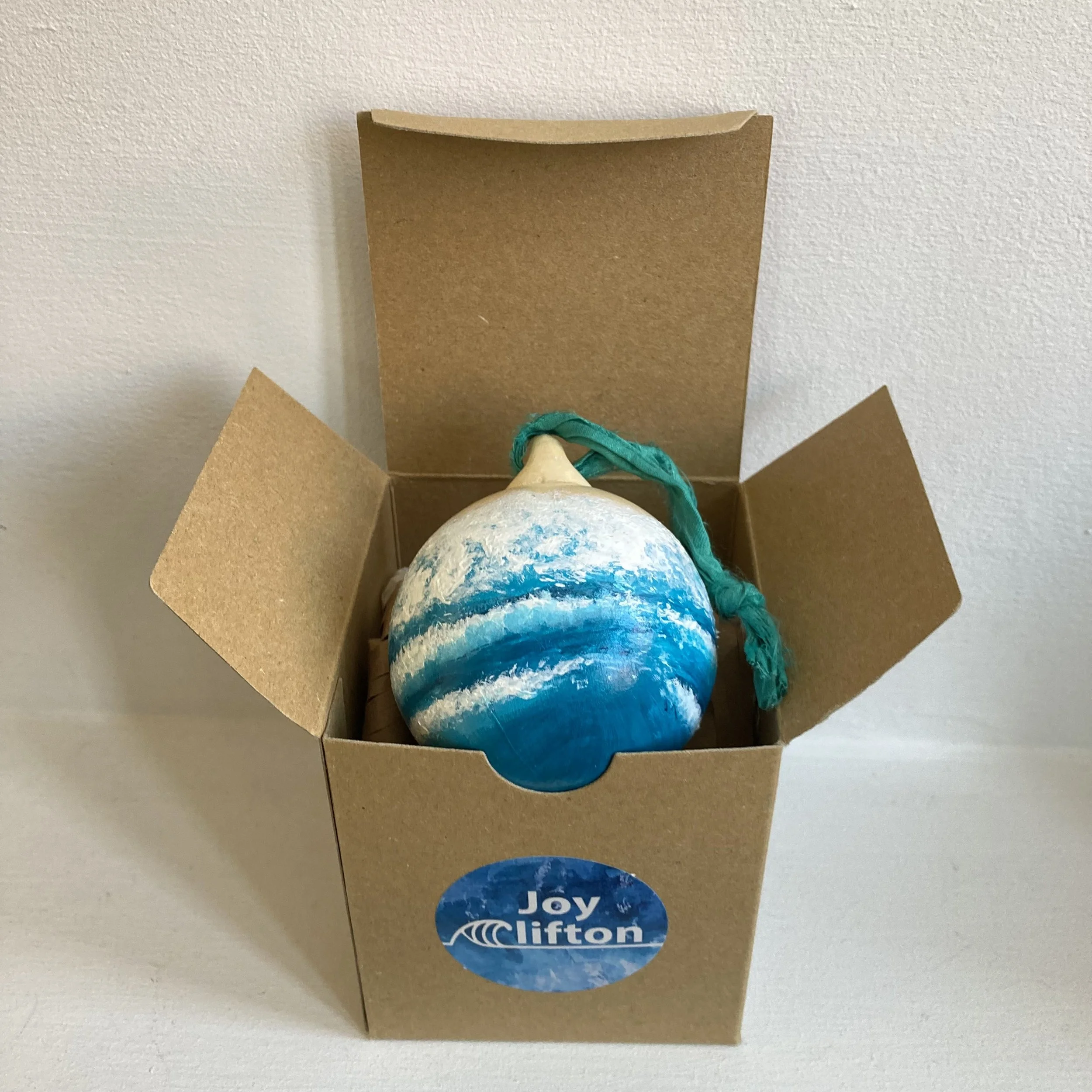 Hand Painted 'Ocean' Ceramic Bauble - Beach Bauble, Surf Bauble, Ocean Bauble, Surf Gift, Christmas Gift, Christmas Tree Bauble