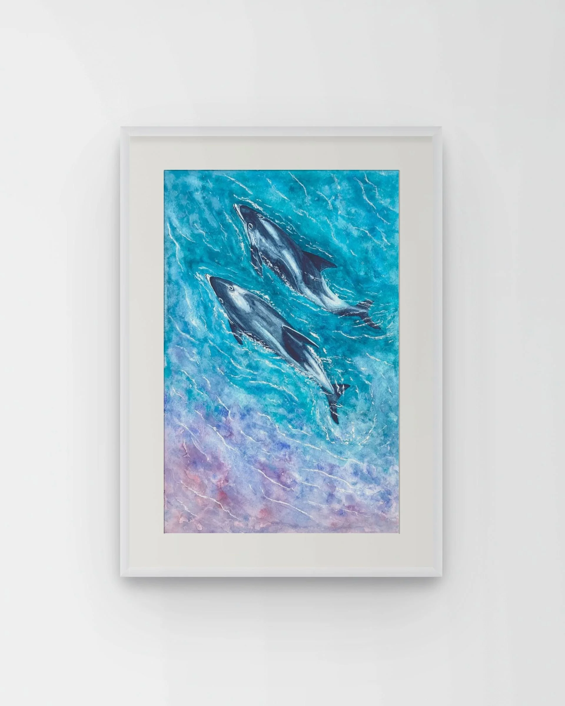 Our Shores, White Beaked Dolphin by Joy Clifton, Dolphin Art, Seascape, Ocean Art, Wildlife Painting