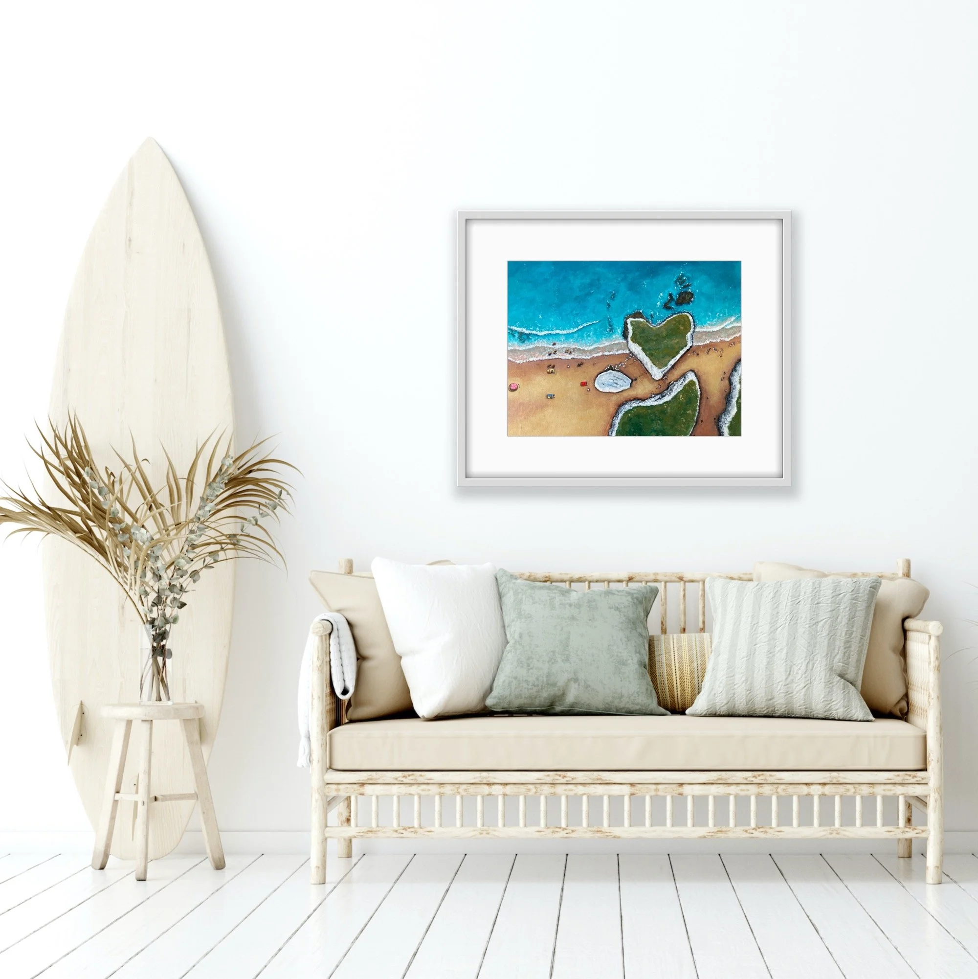 Summer Days at Botany Bay by Joy Clifton, Limited Edition Print, Aerial Seascape, Ocean Art