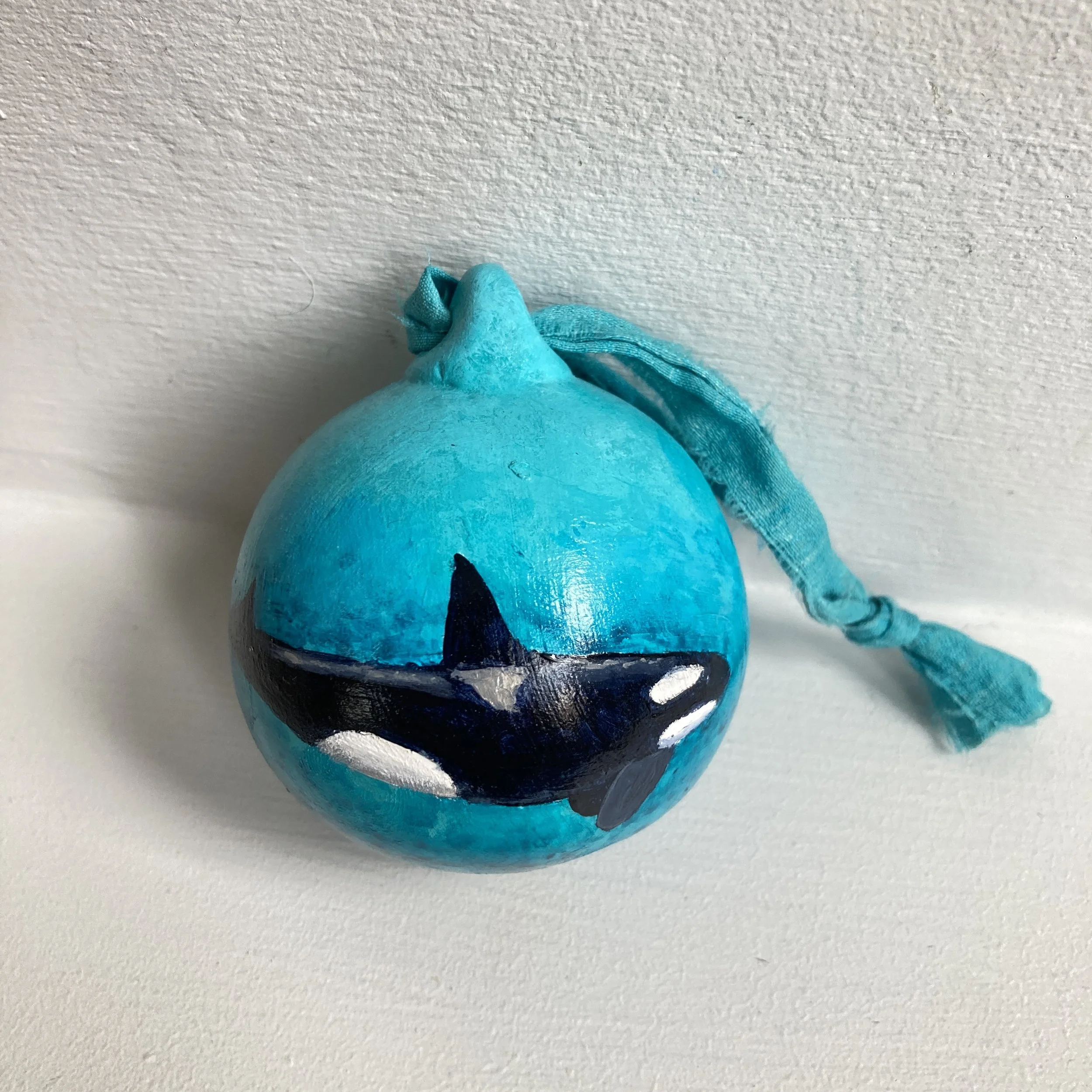 Hand Painted Orca Ceramic Bauble - Beach Bauble, Surf Bauble, Ocean Bauble, Surf Gift, Christmas Gift, Christmas Bauble