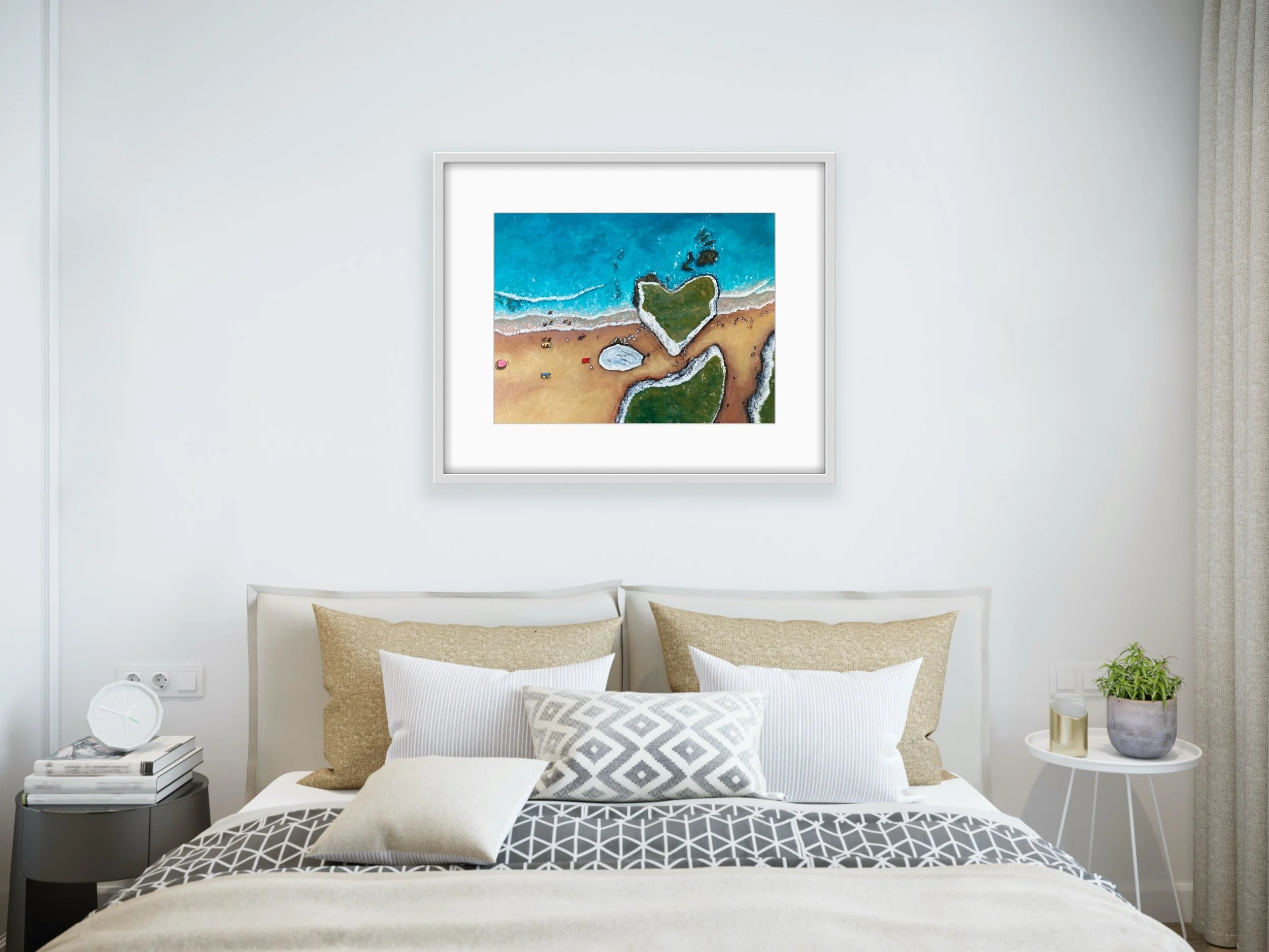 Summer Days at Botany Bay by Joy Clifton, Limited Edition Print, Aerial Seascape, Ocean Art