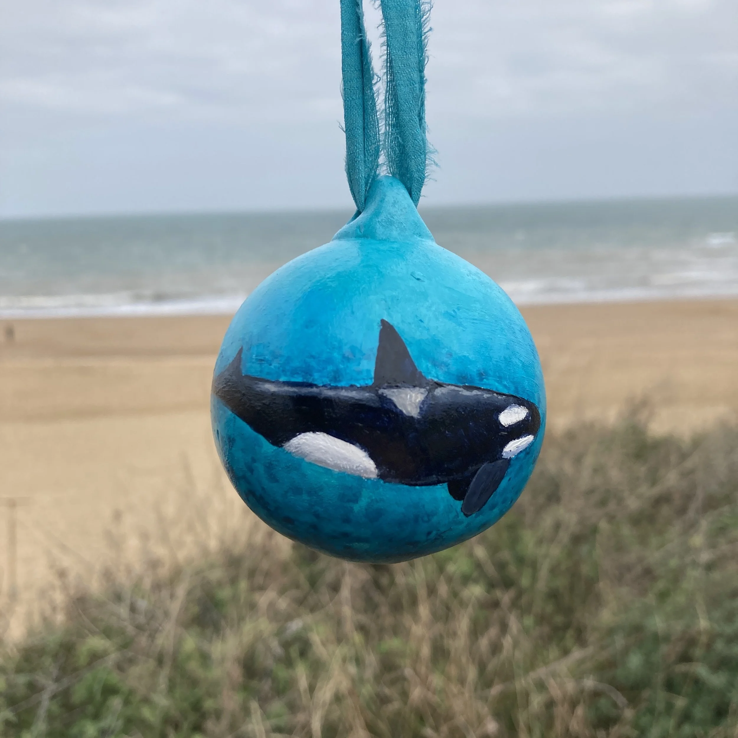 Hand Painted Ocean Mammals Ceramic Baubles - Beach Bauble, Surf Bauble, Ocean Bauble, Surf Gift, Christmas Gift, Christmas Bauble