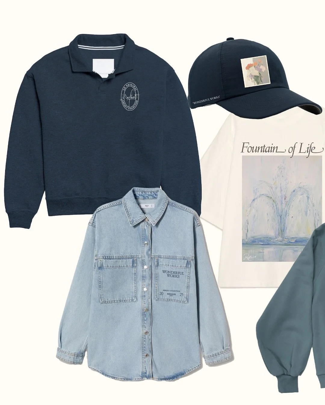 Reflect 2025 ⛲️ The merch line was based on Psalm 139:14 which says "I praise you, for I am fearfully and wonderfully made. Wonderful are your works; my soul knows it very well." 

We created this as a reminder to everyone wearing it and se