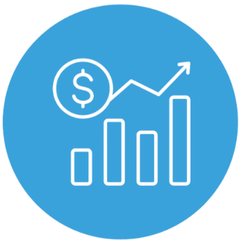 Icon of a bar graph showing growth