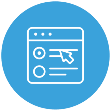 Computer monitor with a cursor icon inside a square on the screen.