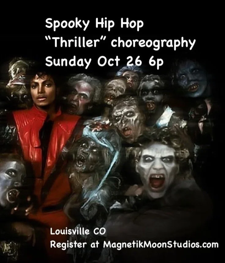 Bring your inner ghoul to life! 👻 Join me for a spooky edition hip hop class featuring Michael Jackson&rsquo;s iconic &ldquo;Thriller&rdquo; choreography! 
Get ready to pop, lock and rise from the dead.  Perfect for dancers of all levels who love Ha