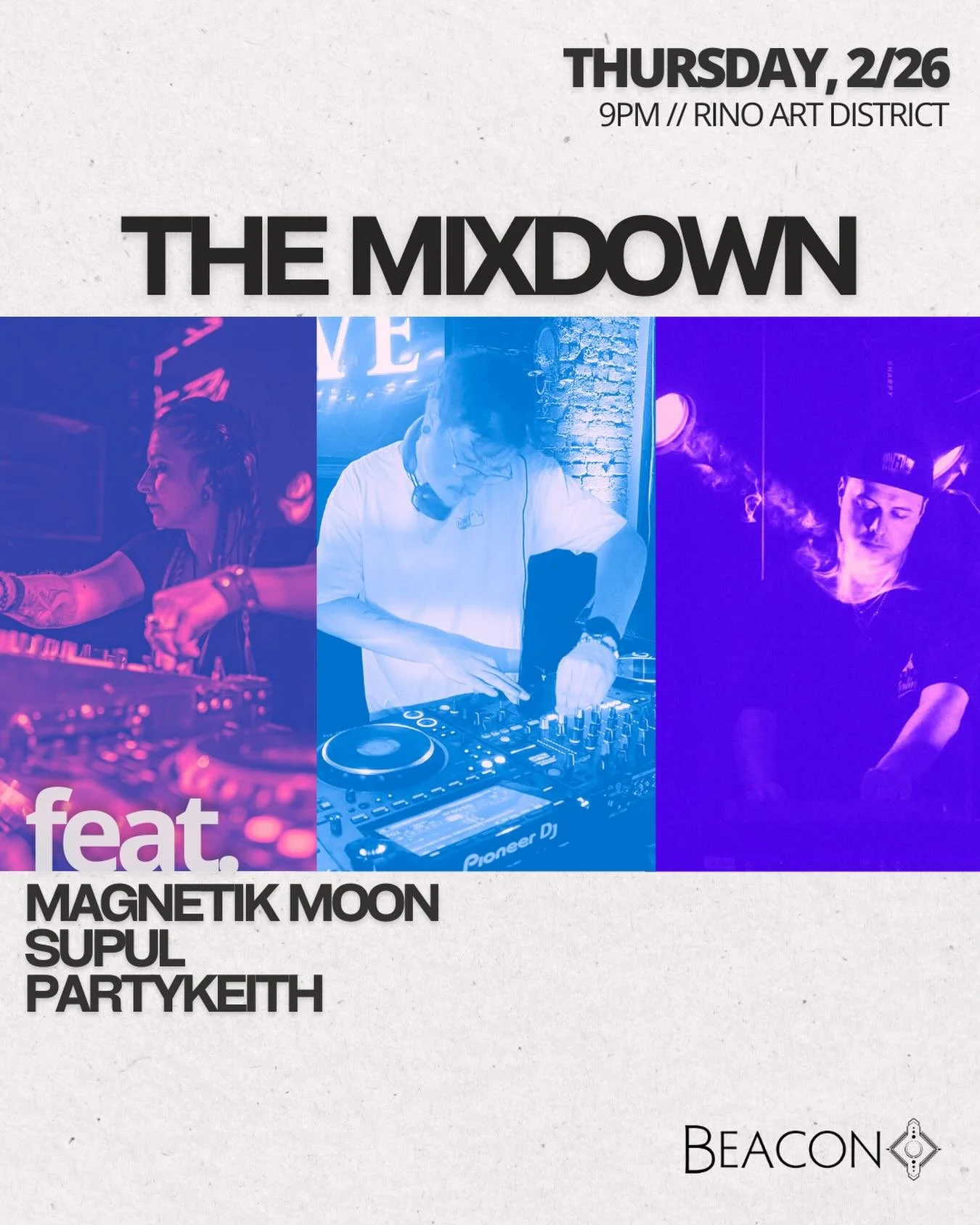 Throwin down with the squad for James Birthday!!!!! Summoning you to the dancefloor 🎉🥳🎊
Free event ✨
#themixdown #beacondenver #magnetikmoon #supul #partykeith