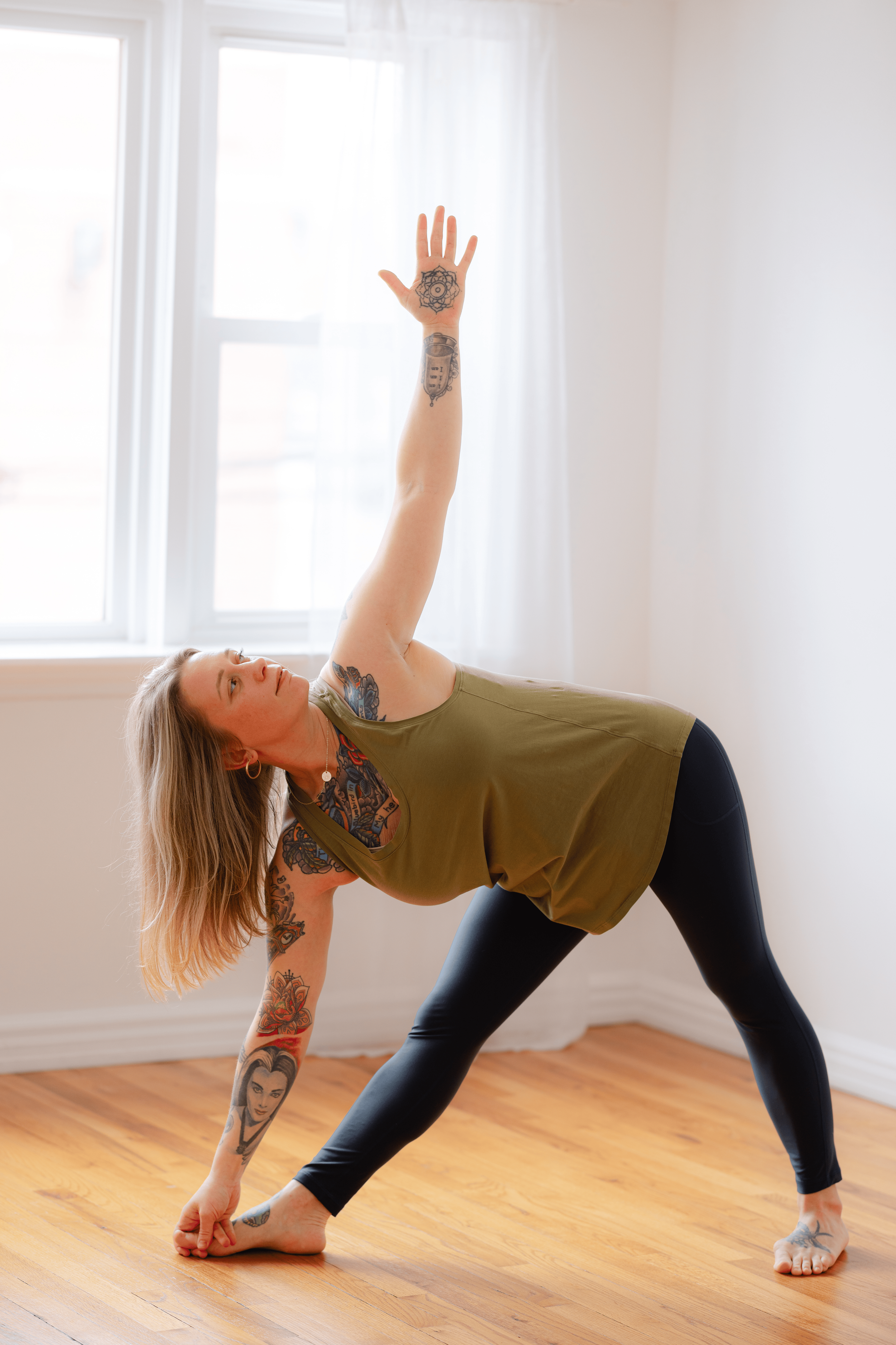 Lauren Reek yoga teacher Long Island triangle pose Ashtanga Vinyasa Massapequa studio