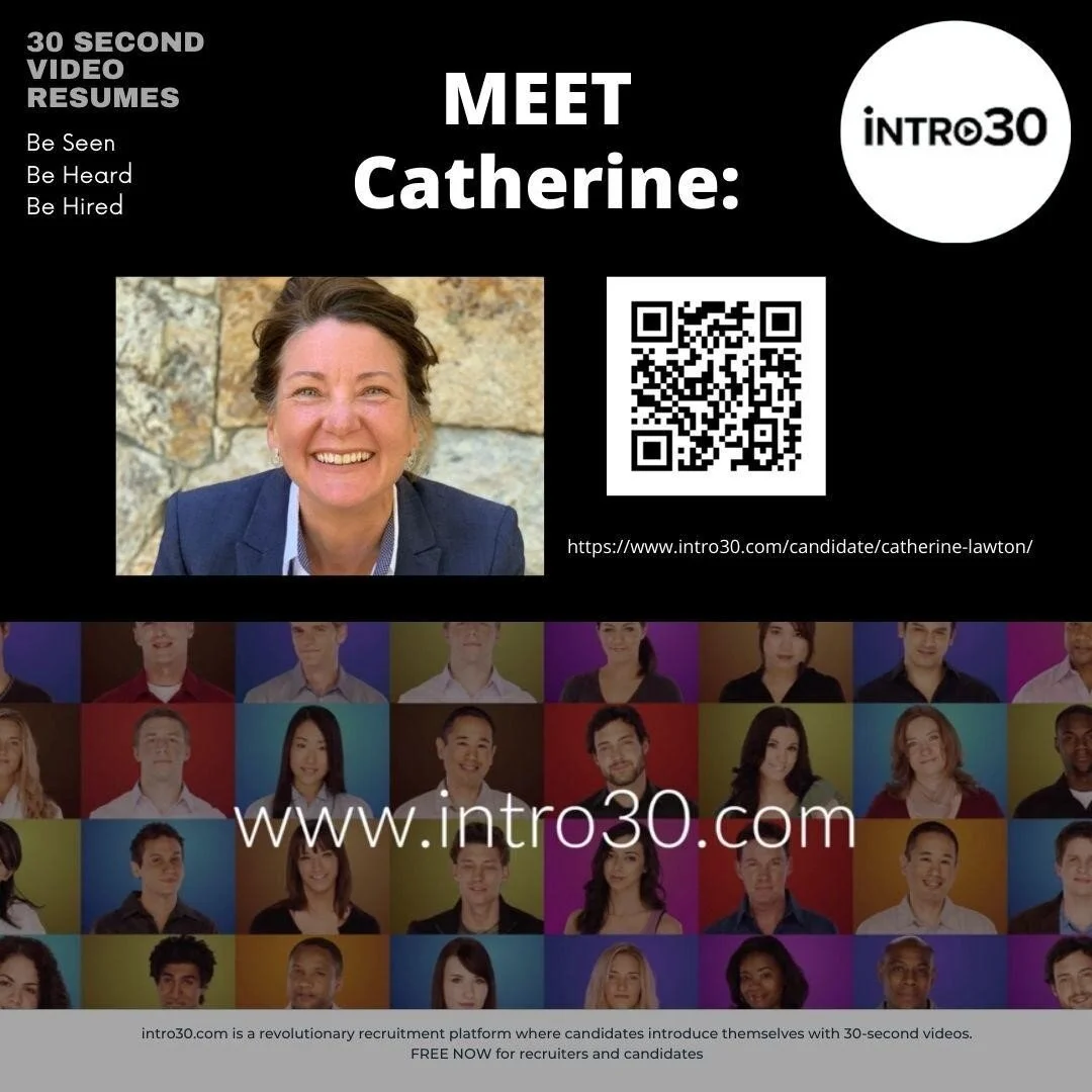 Meet Catherine: https://www.intro30.com/candidate/catherine-lawton/ #intro30 #videoresumes #remotework