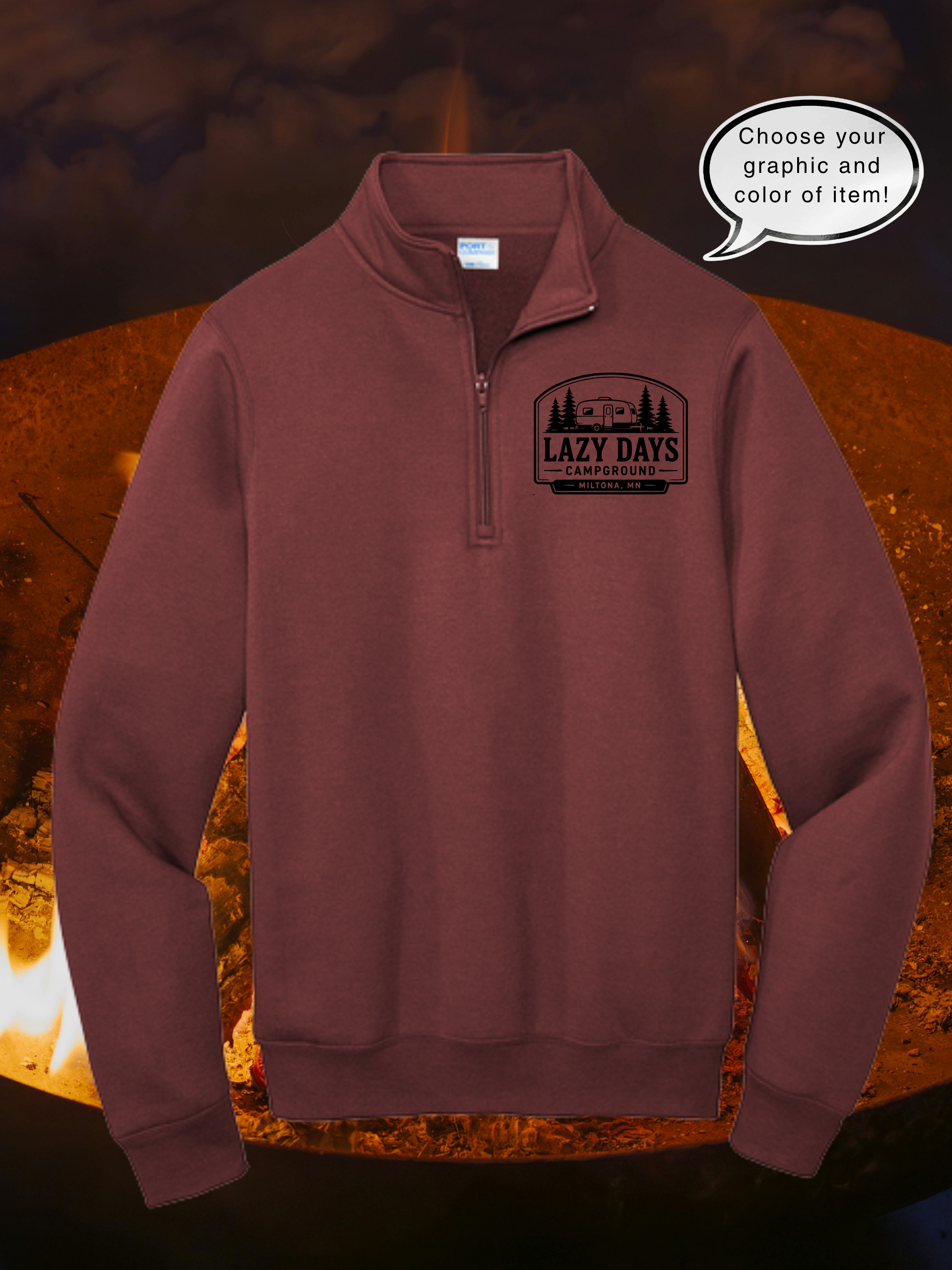 Lazy Days Campground Port & Co™ Core Fleece 1/4-Zip Pullover Sweatshirt