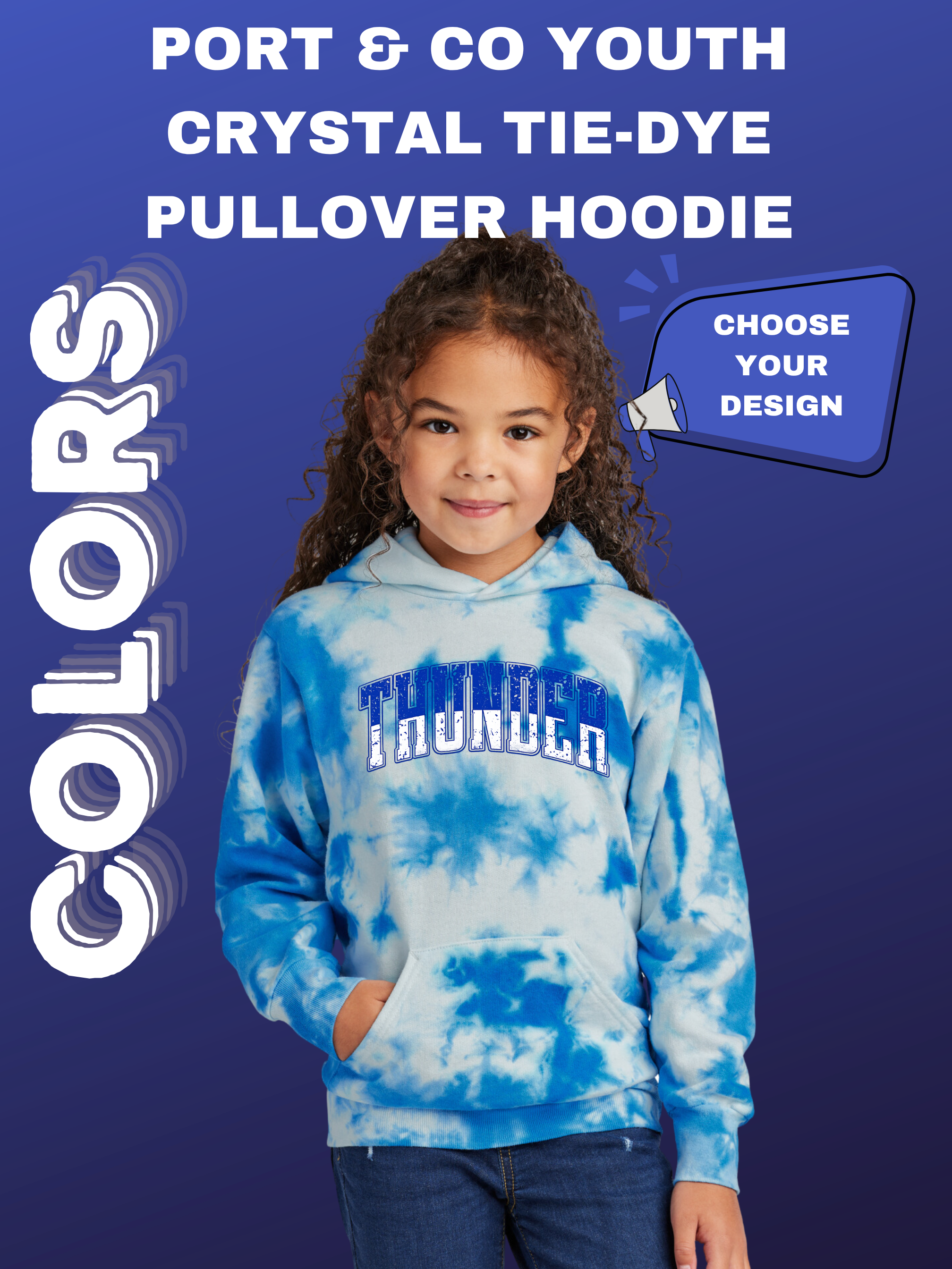 Port & Company Youth Crystal Tie-Dye Pullover Hoodie