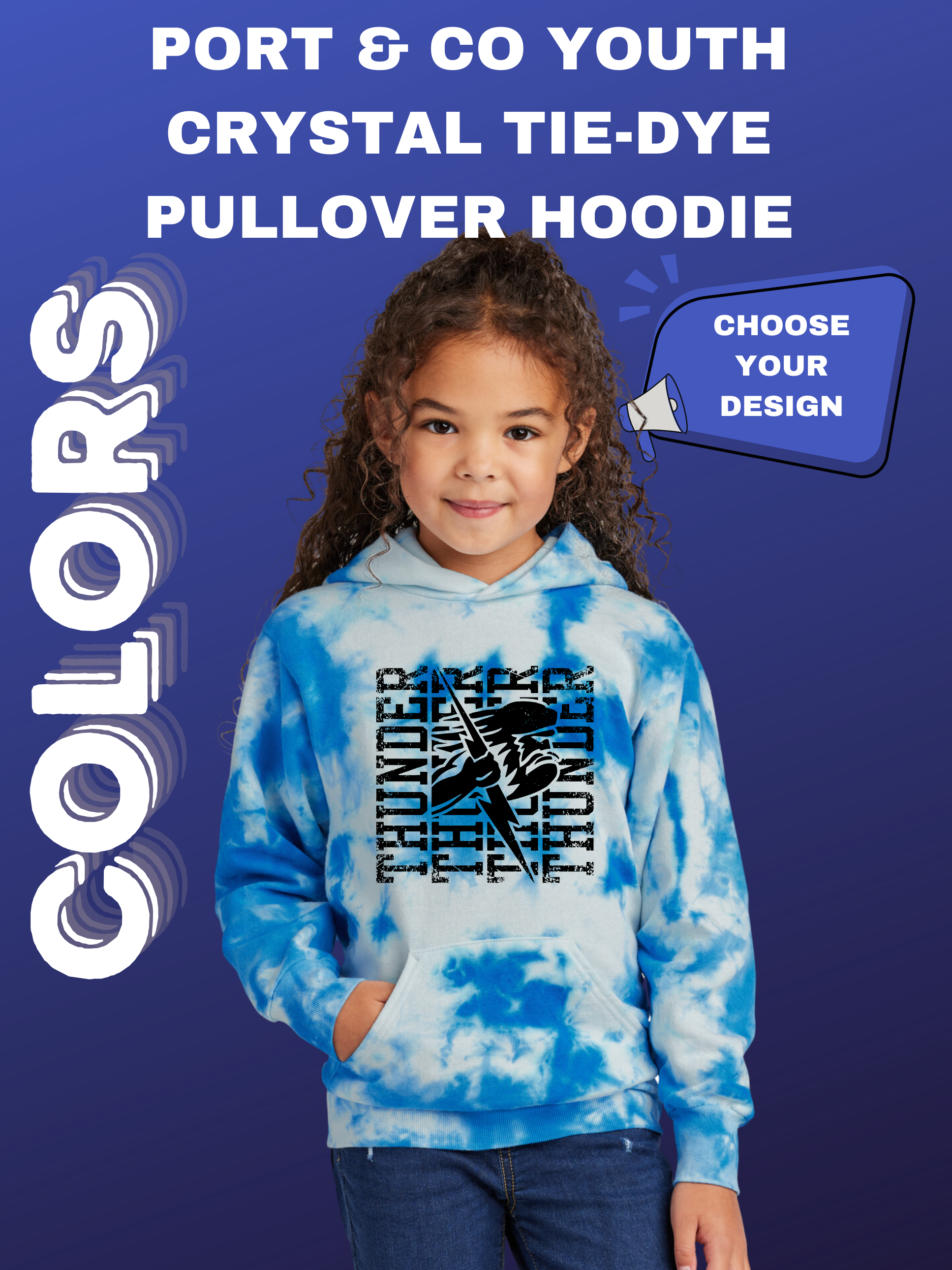 Port & Company Youth Crystal Tie-Dye Pullover Hoodie