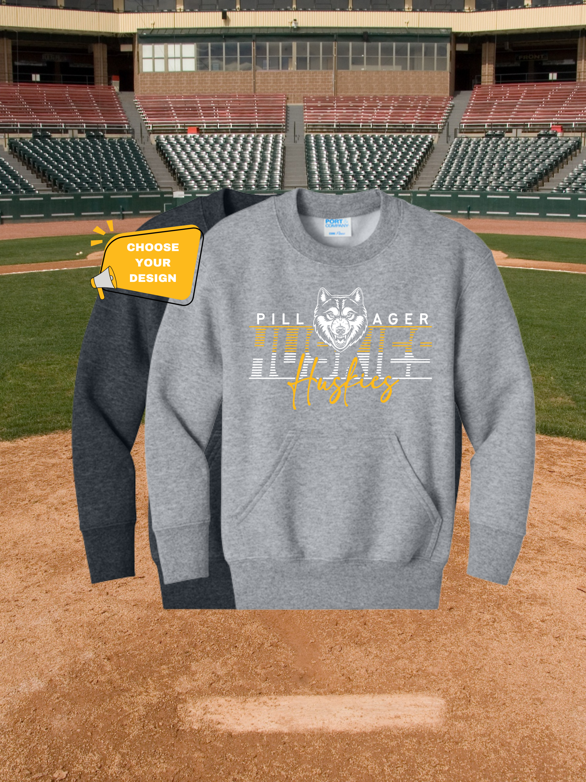 Adult Port & Co Core Fleece Crewneck with Pocket