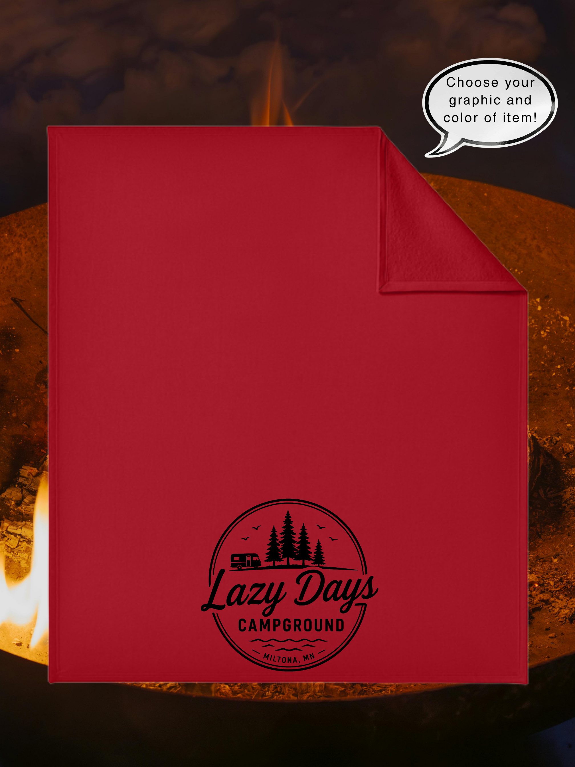Lazy Days Campground Port & Co Core Fleece Sweatshirt Blanket