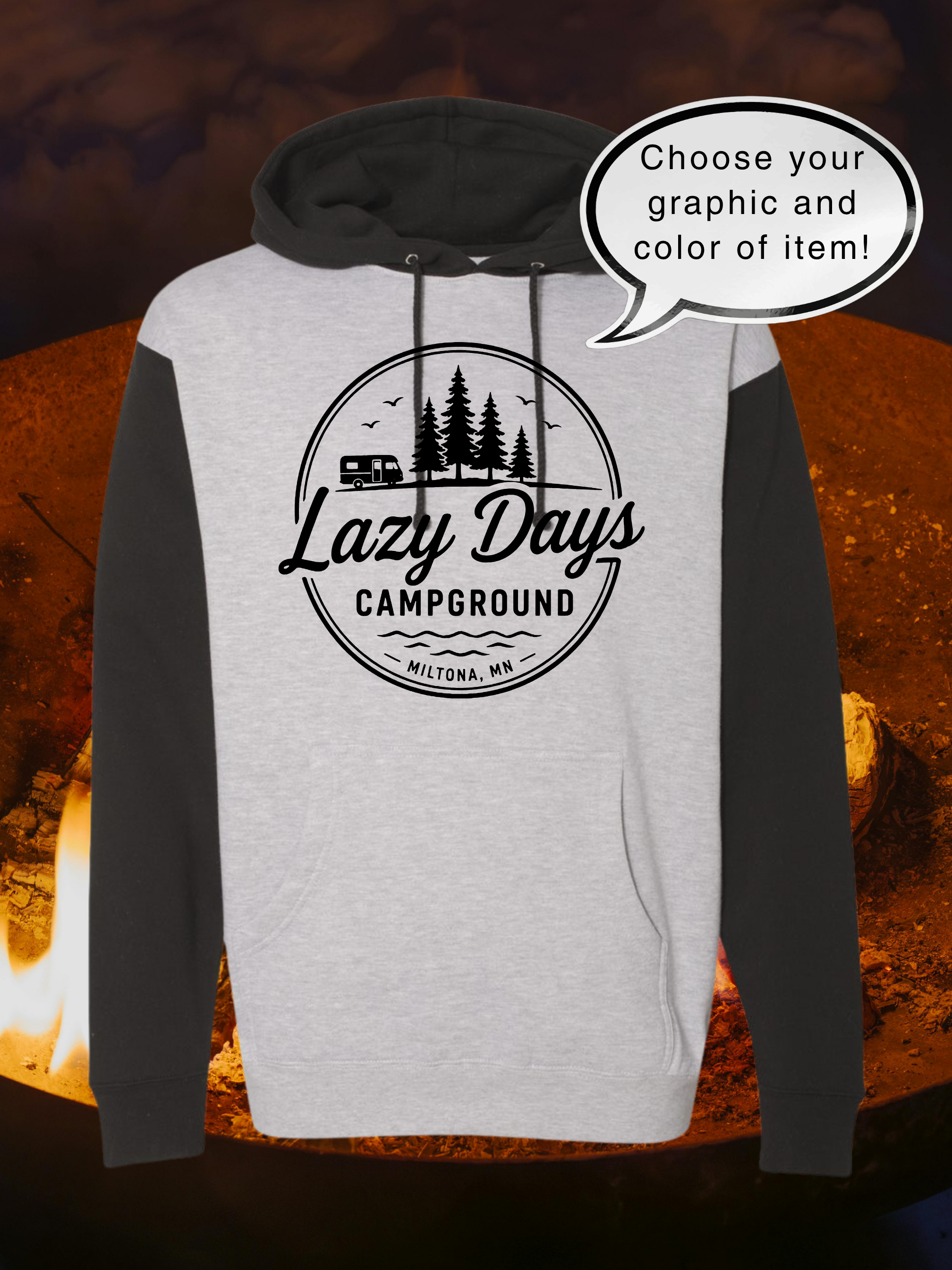 Lazy Day Campground Independent Trading Co Unisex Heavyweight Hooded Sweatshirt