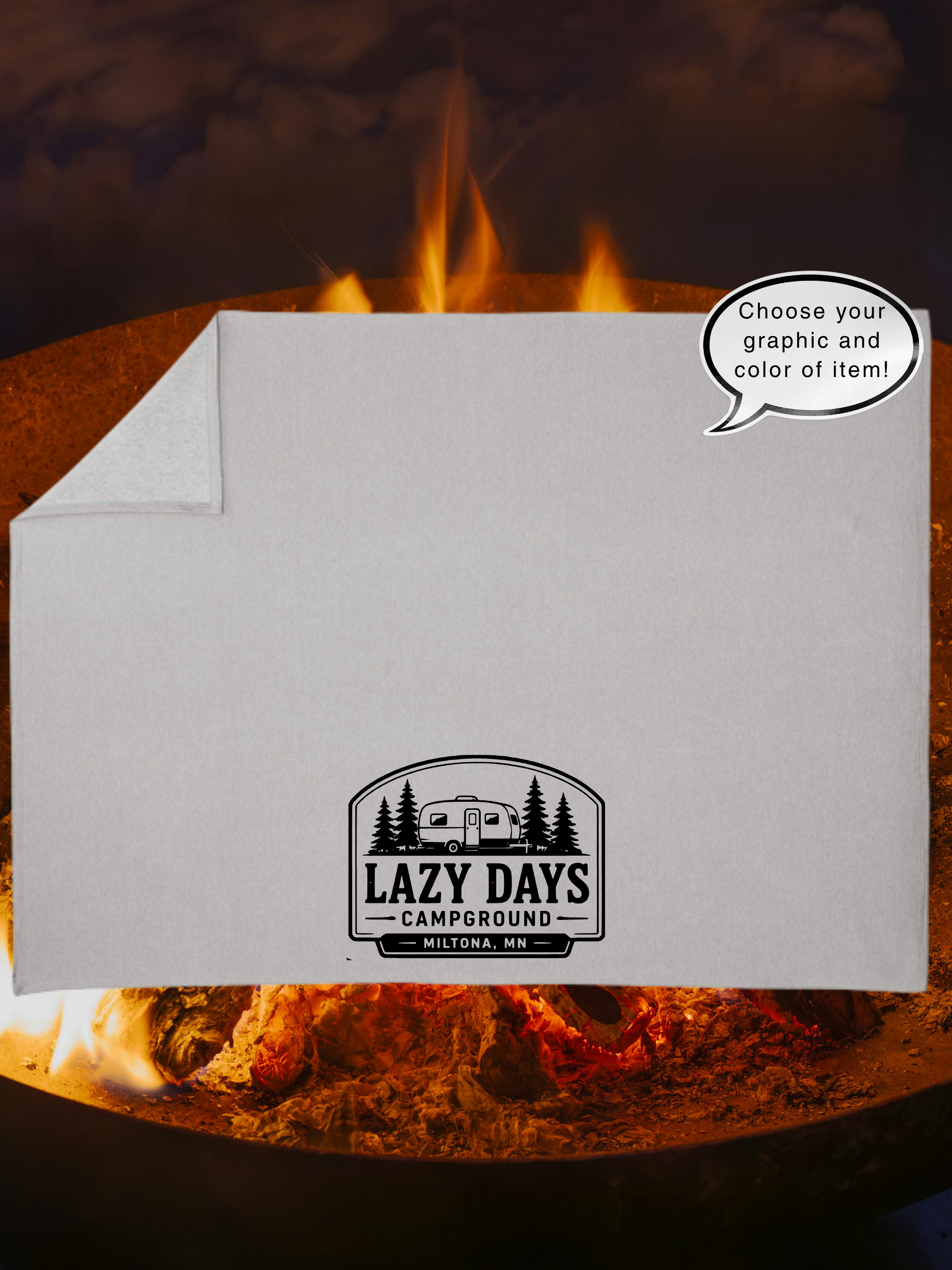 Lazy Days Campground Port & Co Oversized Core Fleece Sweatshirt Blanket