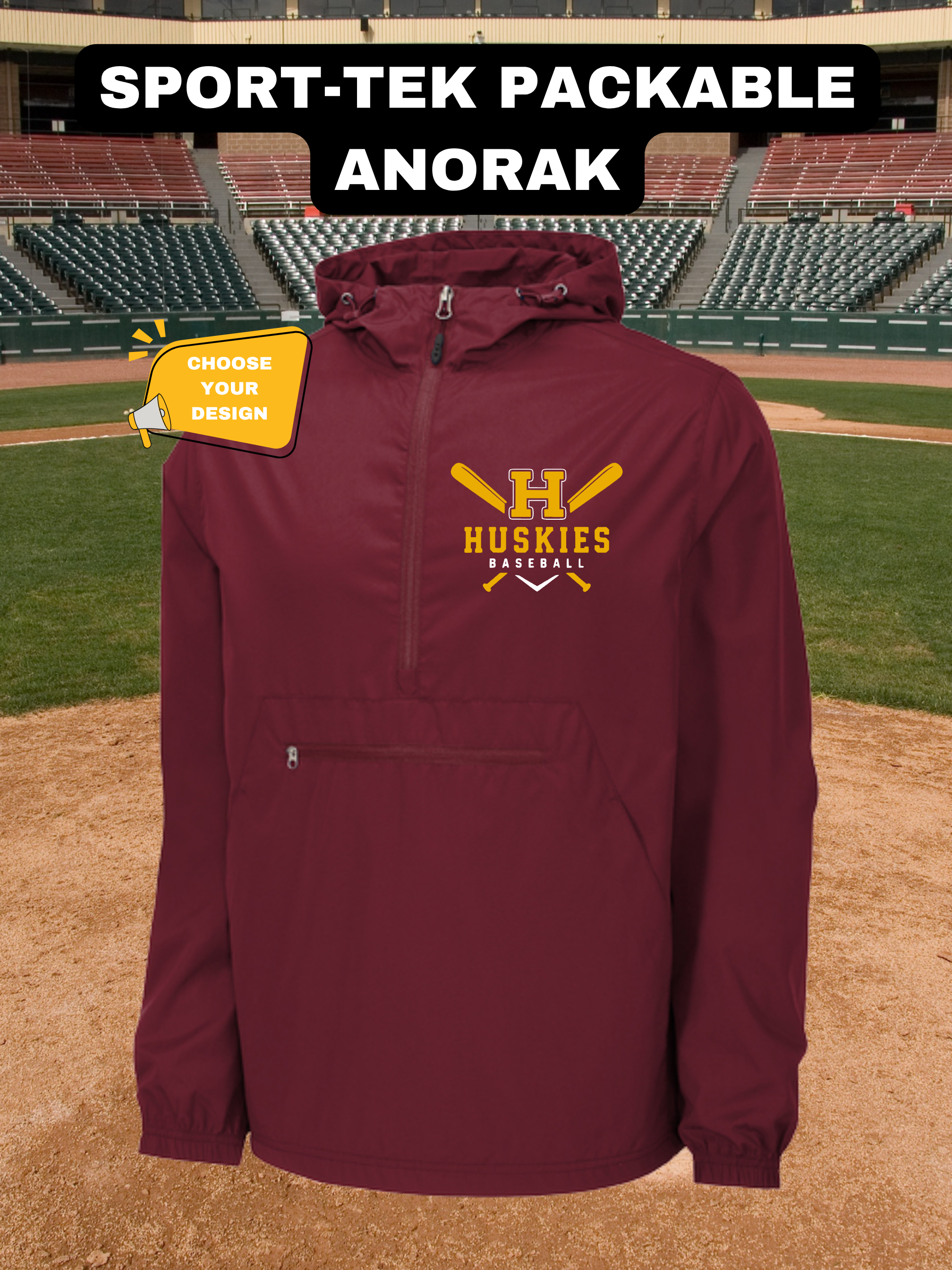 Adult Sport-tek Packable Anorak